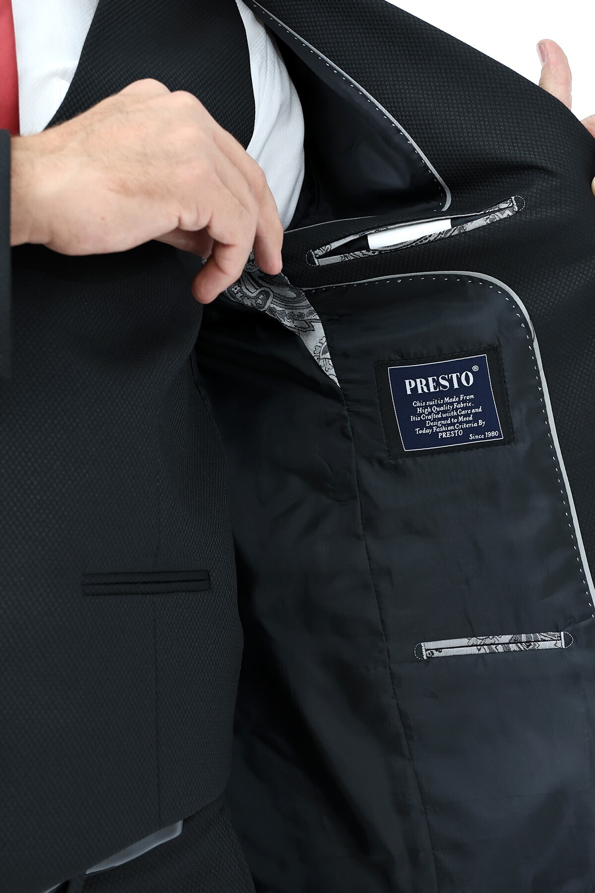 Presto-بدلة سترة Slimfit باللون الأسود - 6 Drop 778-001 3
