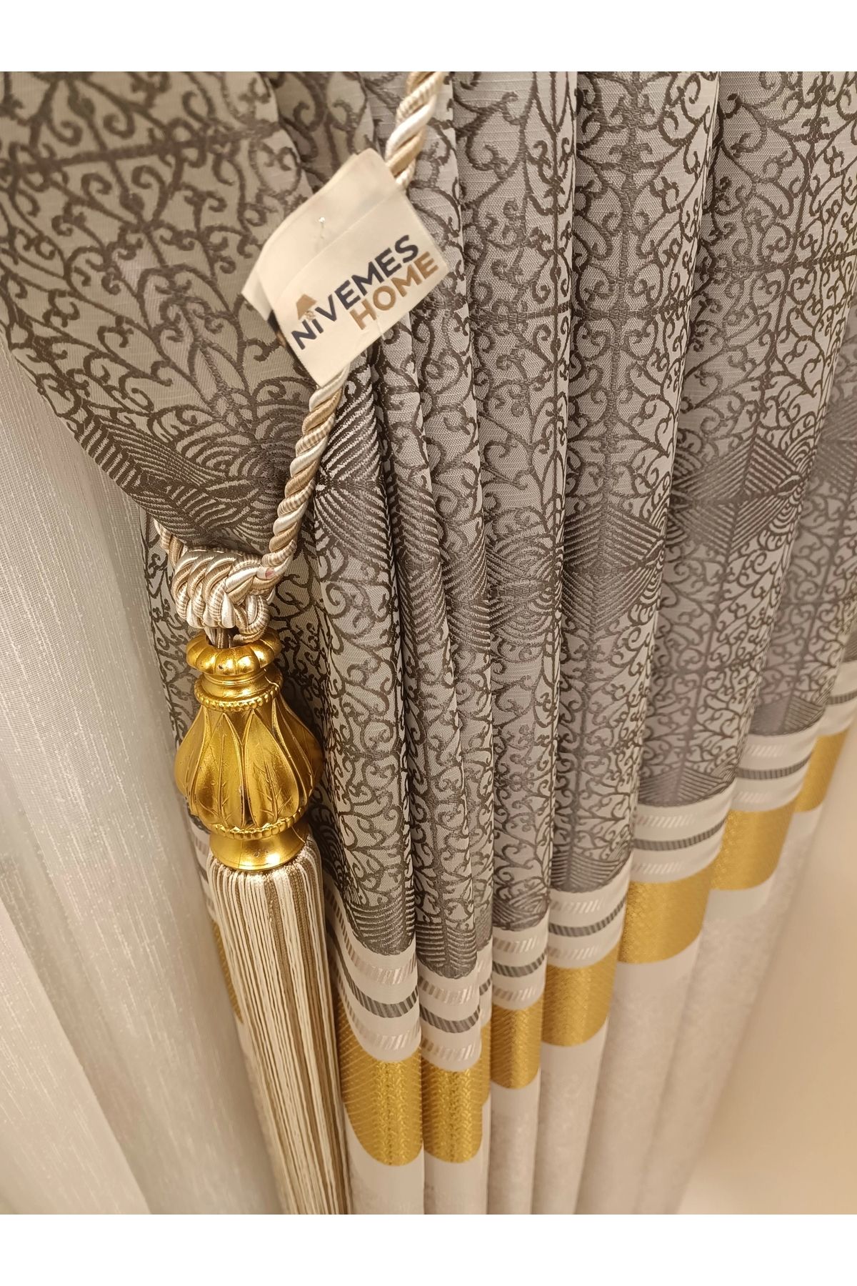 NİVEMESHOME-Nivemeshome Monza V-2002 Atlantis Classic 1/3 Frequent Pleated Background Curtain Apm 6