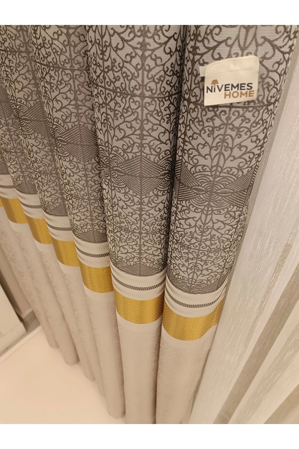 NİVEMESHOME-Nivemeshome Monza V-2002 Atlantis Classic 1/3 Frequent Pleated Background Curtain Apm 3