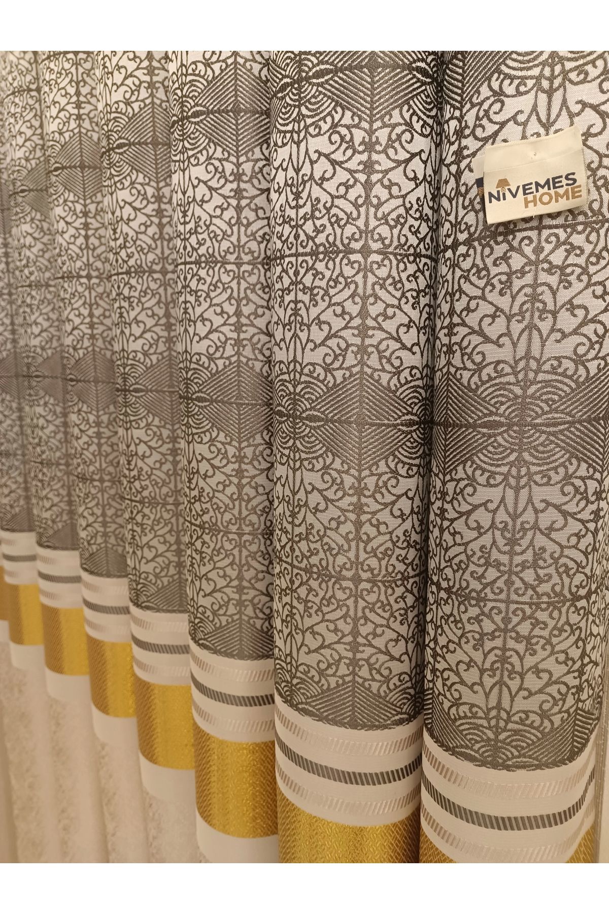 NİVEMESHOME-Nivemeshome Monza V-2002 Atlantis Classic 1/3 Frequent Pleated Background Curtain Apm 7