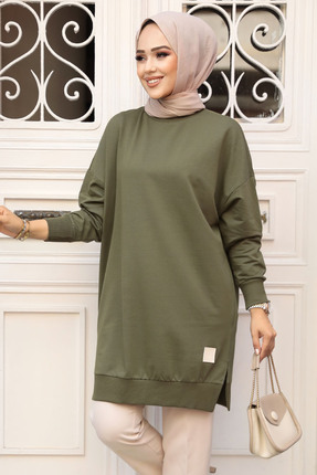 Neva Style Haki Tesettür Tunik 30644HK
