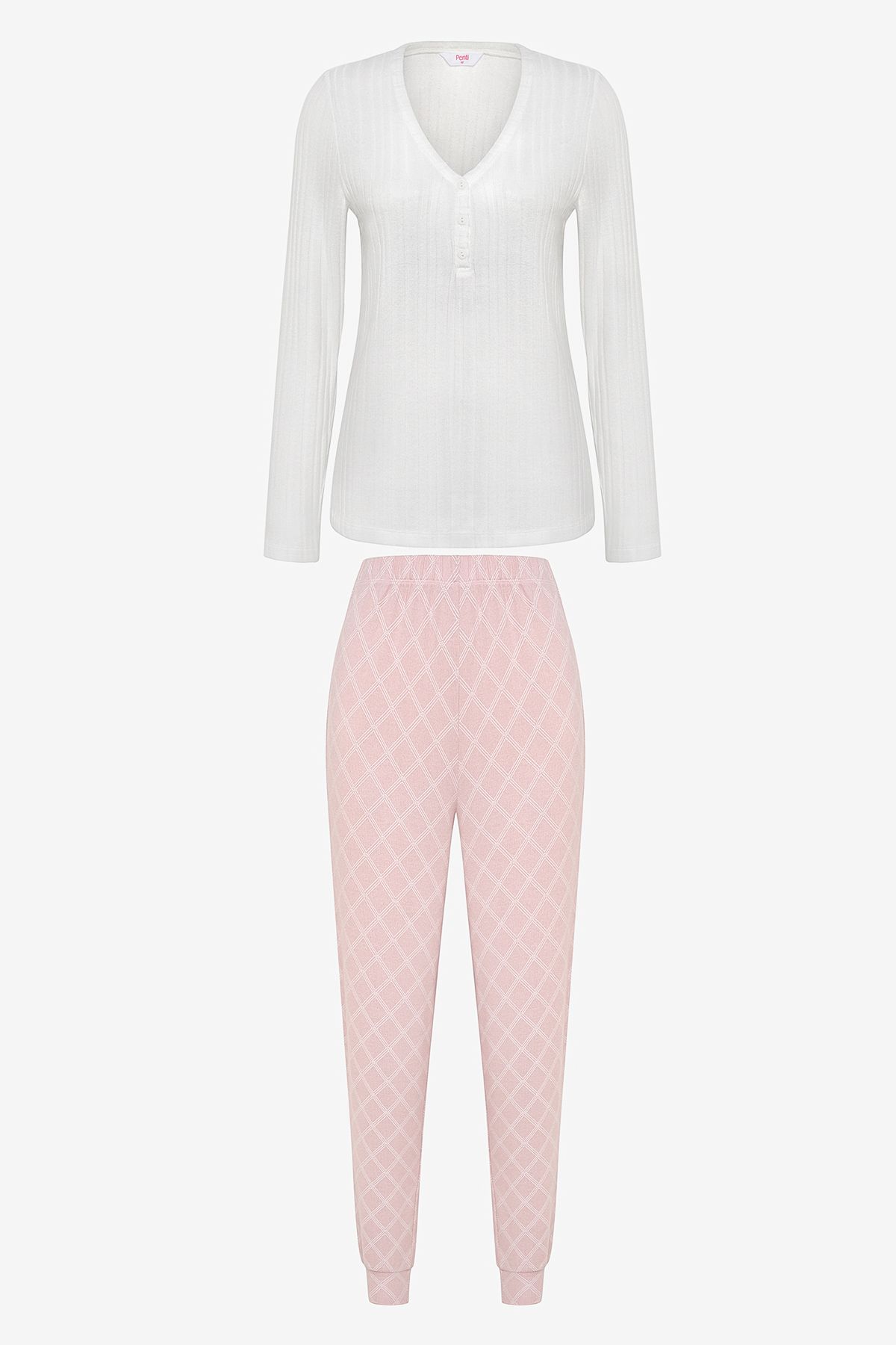 Penti-Dream Soft Dried Rose Pink Pants Pajama Set 6