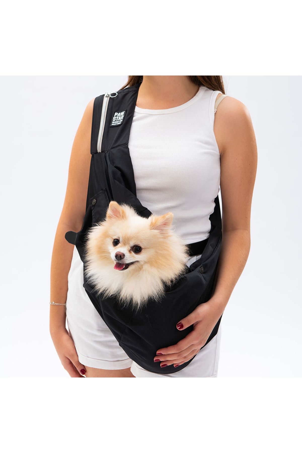 Pawstar Siyah Crossbody Çanta Kedi Köpek Taşıma Çantası