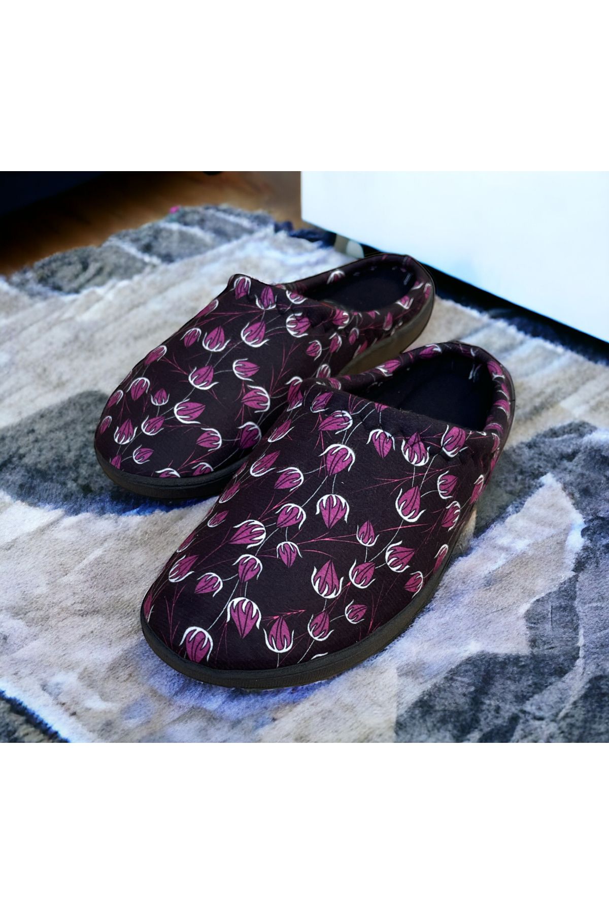 GEZER-Tulip Patterned Winter Home Slippers 3