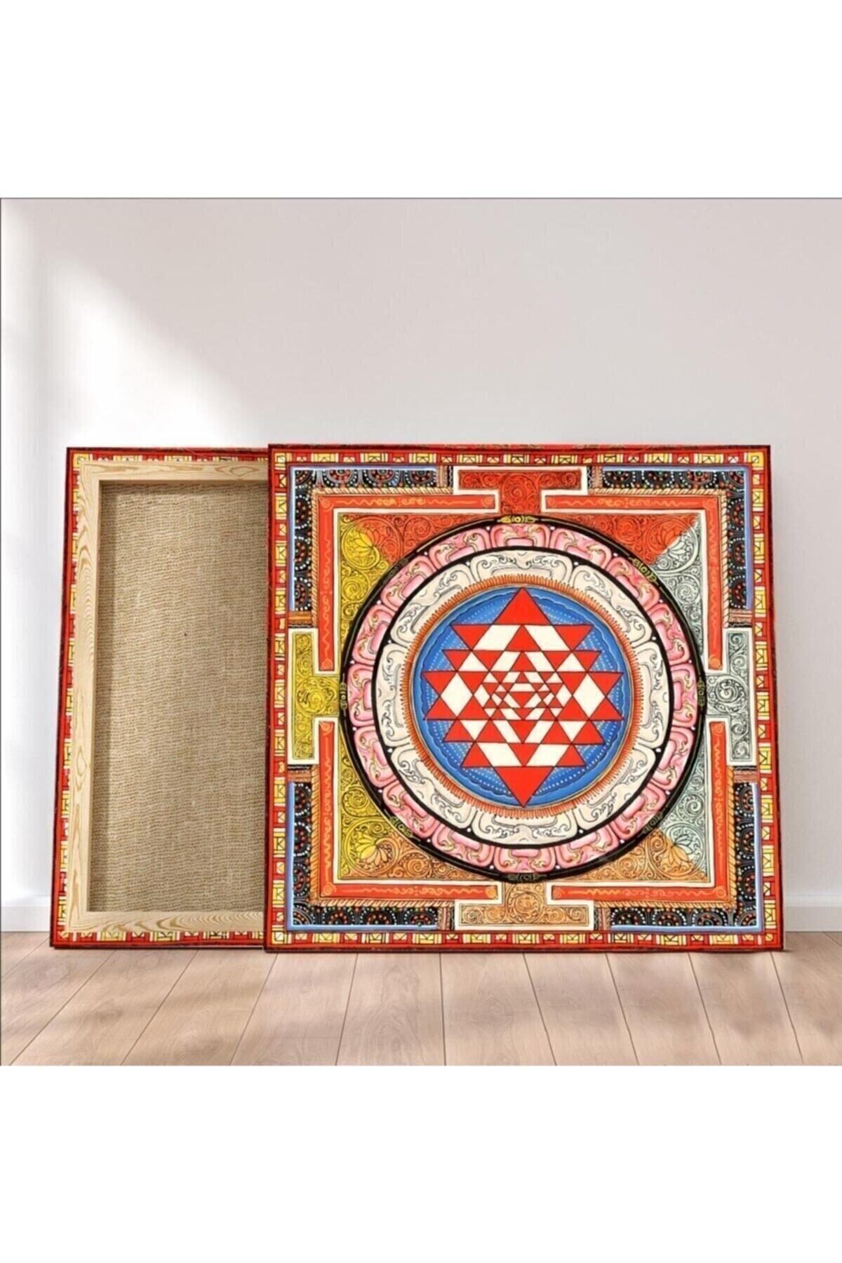 Vividale Sri Yantra Yaşam Çiçeği Temalı Kanvas Tablo Bolluk Bereket Şans Doğurganlık