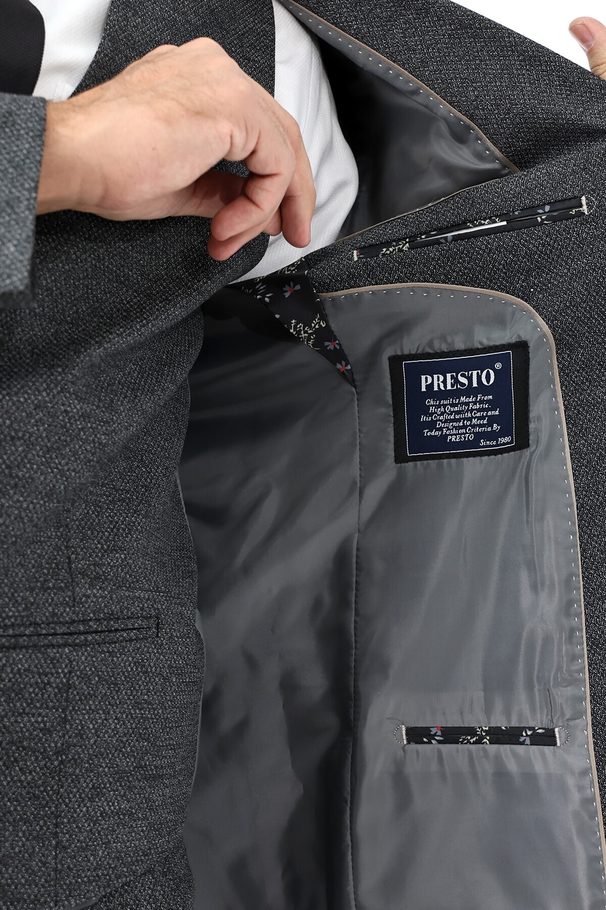 Presto-بدلة سترة Slimfit باللون الأسود - 6 Drop 790-001 3