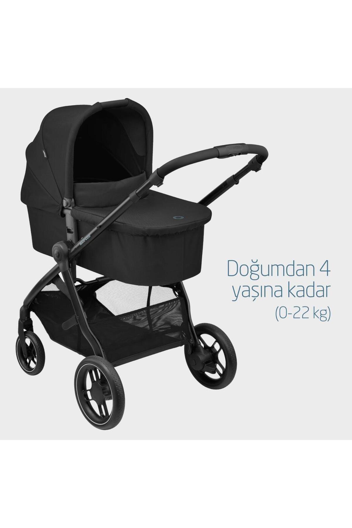 Maxi-Cosi Maxi Cosi Street Ekstra Portbebeli Tek Elle Katlanabilen Bebek Arabası Essential Black fotoğrafı 2 (önizleme)