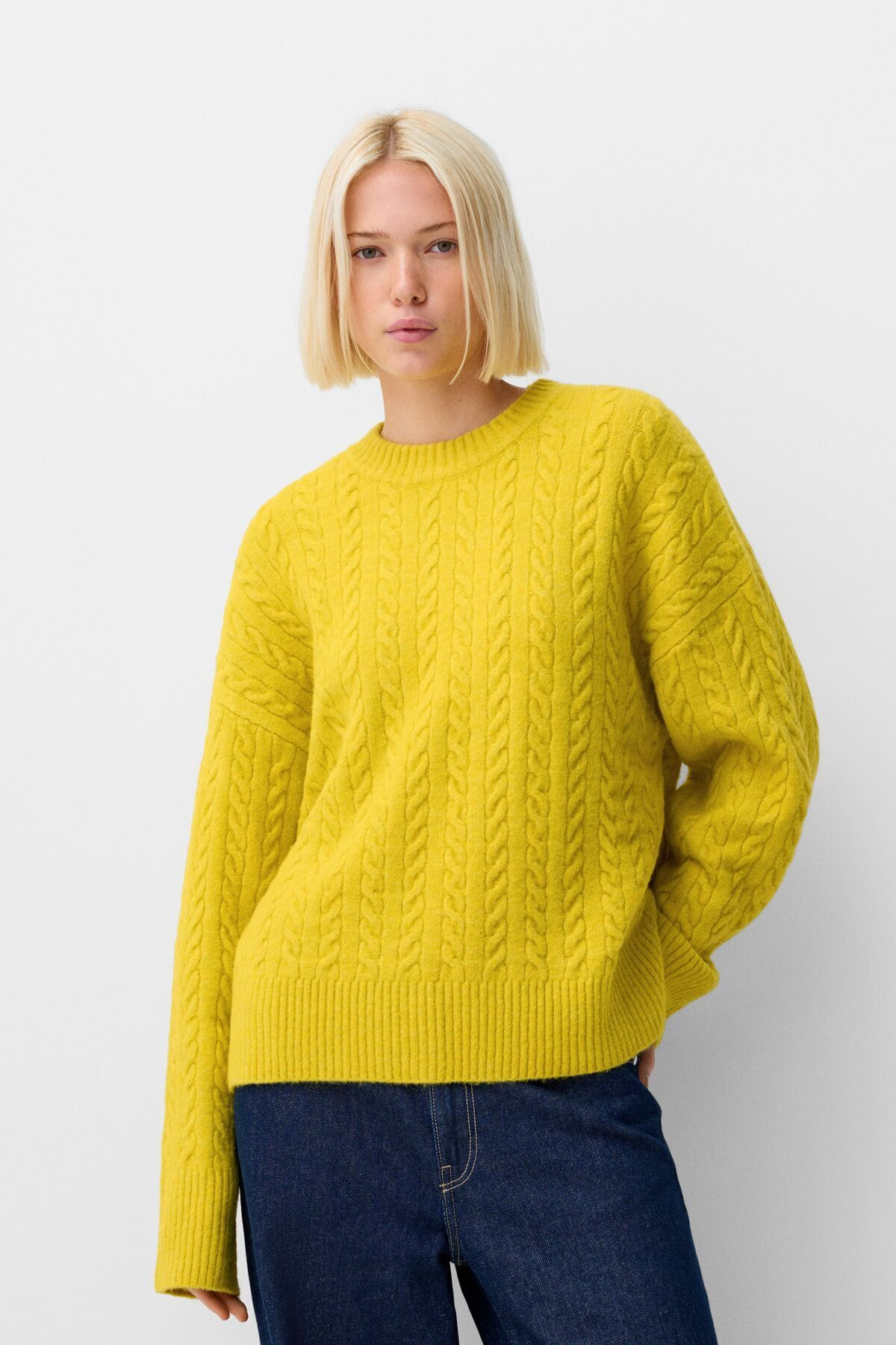 Bershka-Oversize Sweater with Hair Braid 1