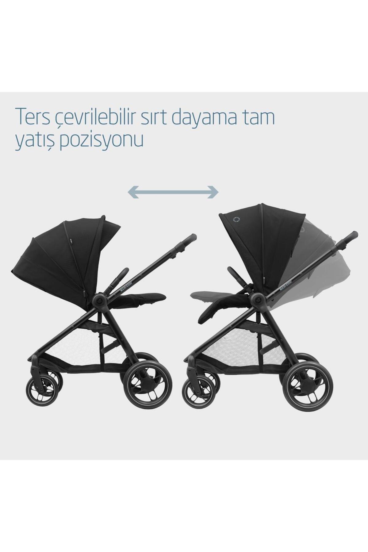 Maxi-Cosi Maxi Cosi Street Ekstra Portbebeli Tek Elle Katlanabilen Bebek Arabası Essential Black fotoğrafı 5 (önizleme)