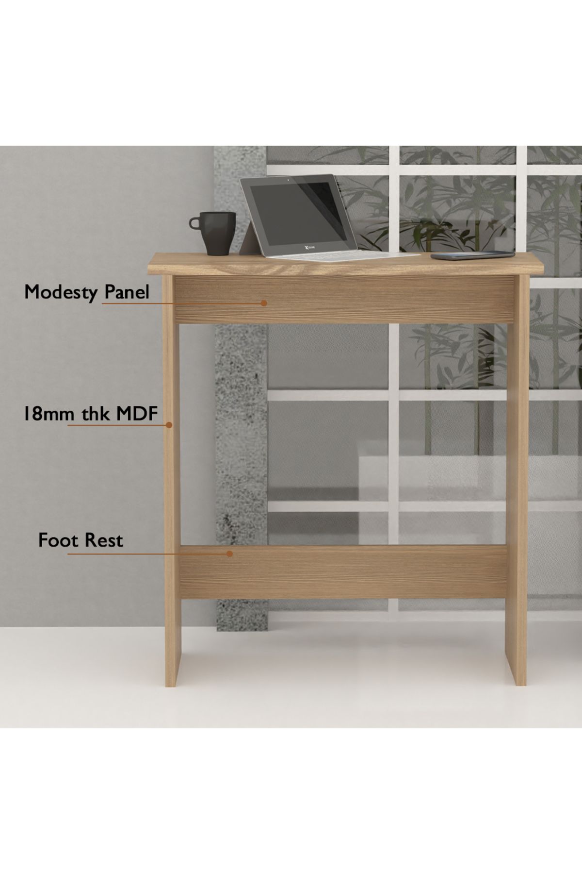 Mahmayi-Study Desk with Foot Rest Support, Executive Desks Ideal for Home and Office - Light Imperia 3