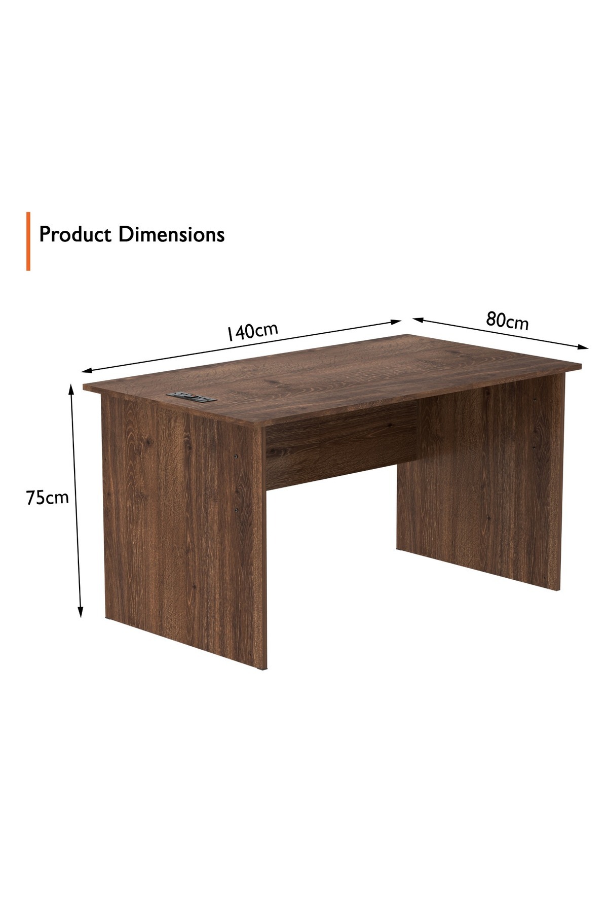 Mahmayi-Writing Table With Desktop Socket And USB AC Port - Brown 3