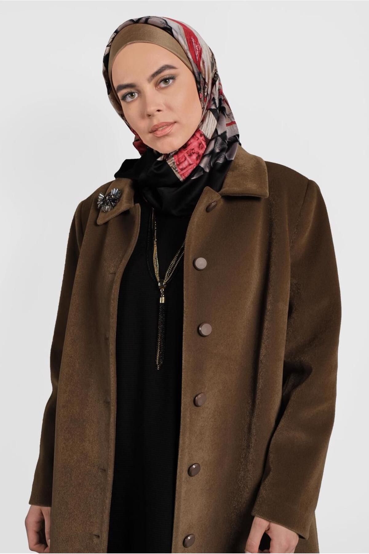 مانتو مخملی 90089 Alvina