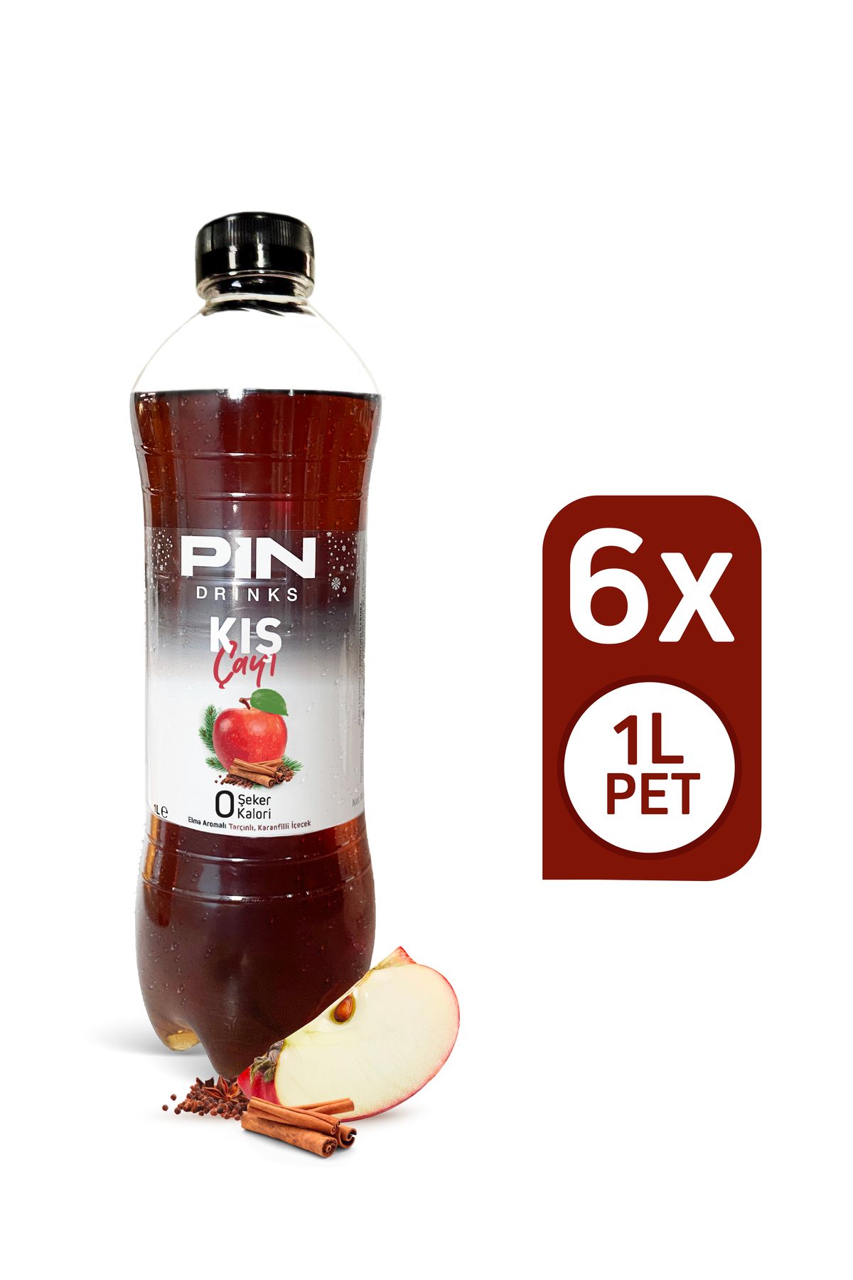 Pin Kış Çayı - Şekersiz & Kalorisiz 1 Litre X 6 Adet