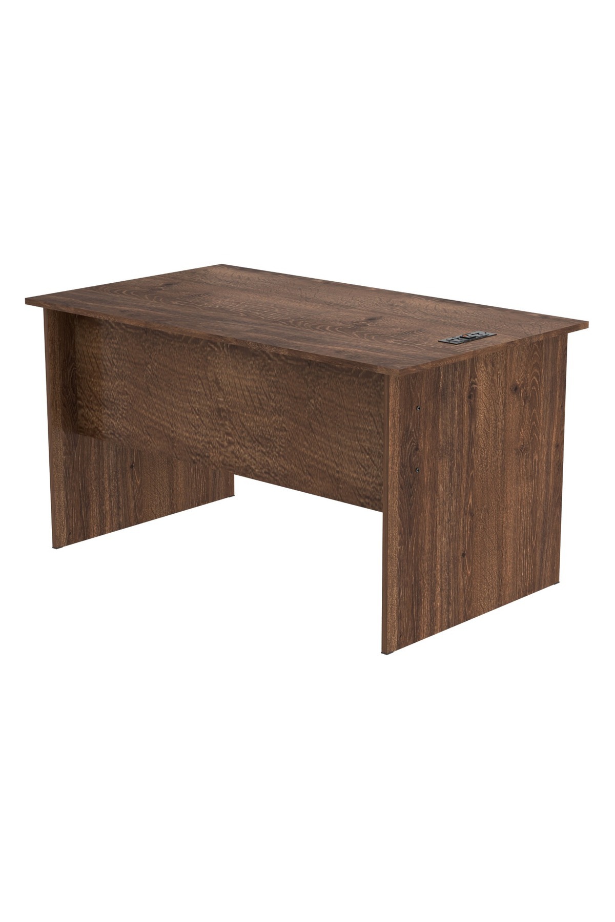 Mahmayi-Writing Table With Hanging Pedestal Attached Desktop Socket With USB AC Port - Brown 6