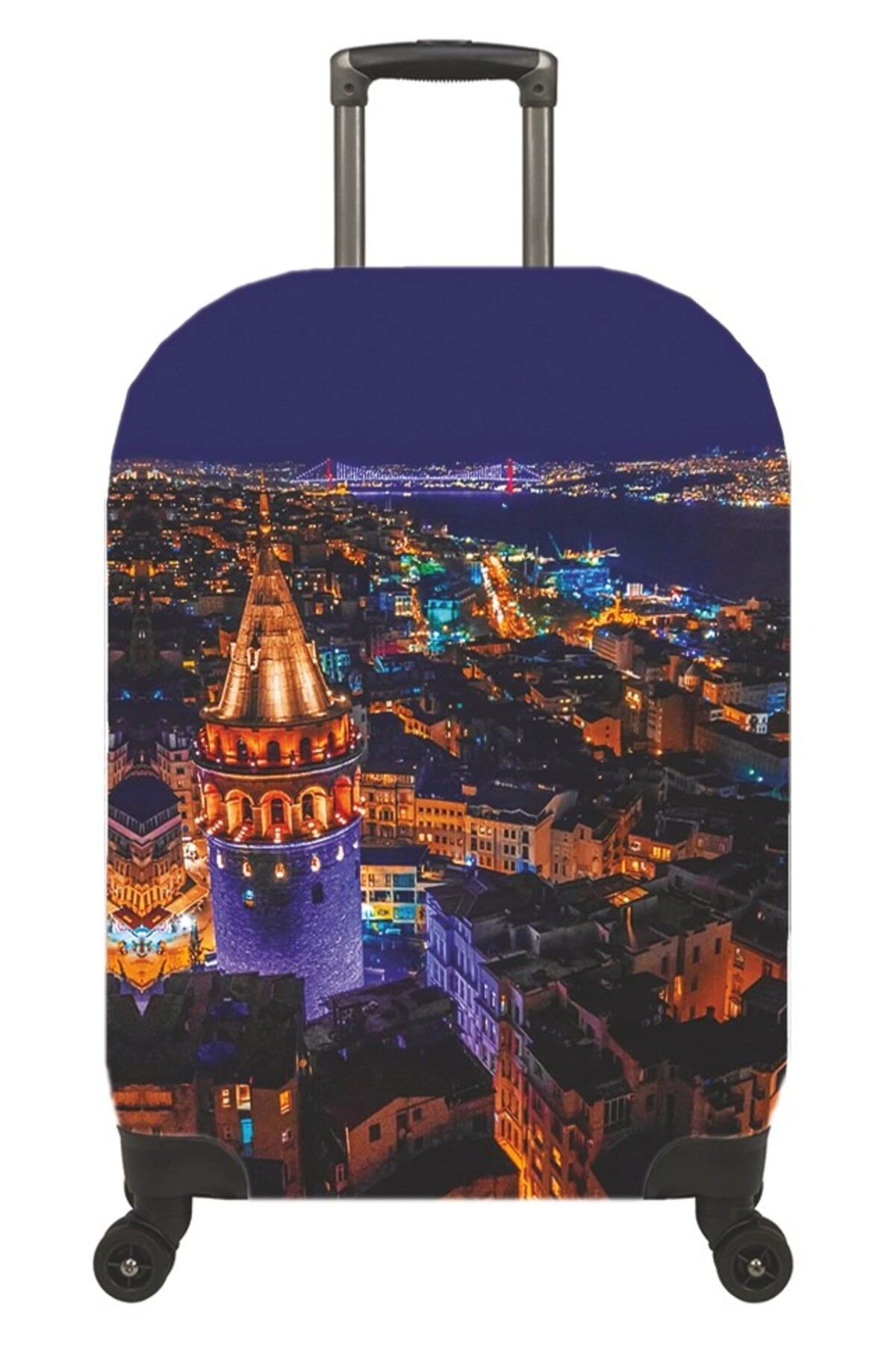 (My#56 Galata Kuş Bakışı) VALİZLER İÇİN KILIF SETİ (KABİN ORTA VE BÜYÜK)