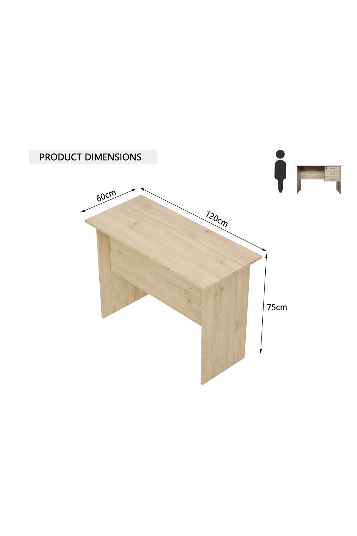Mahmayi-Desk variation for Home Office Computer Use (Oak) 4