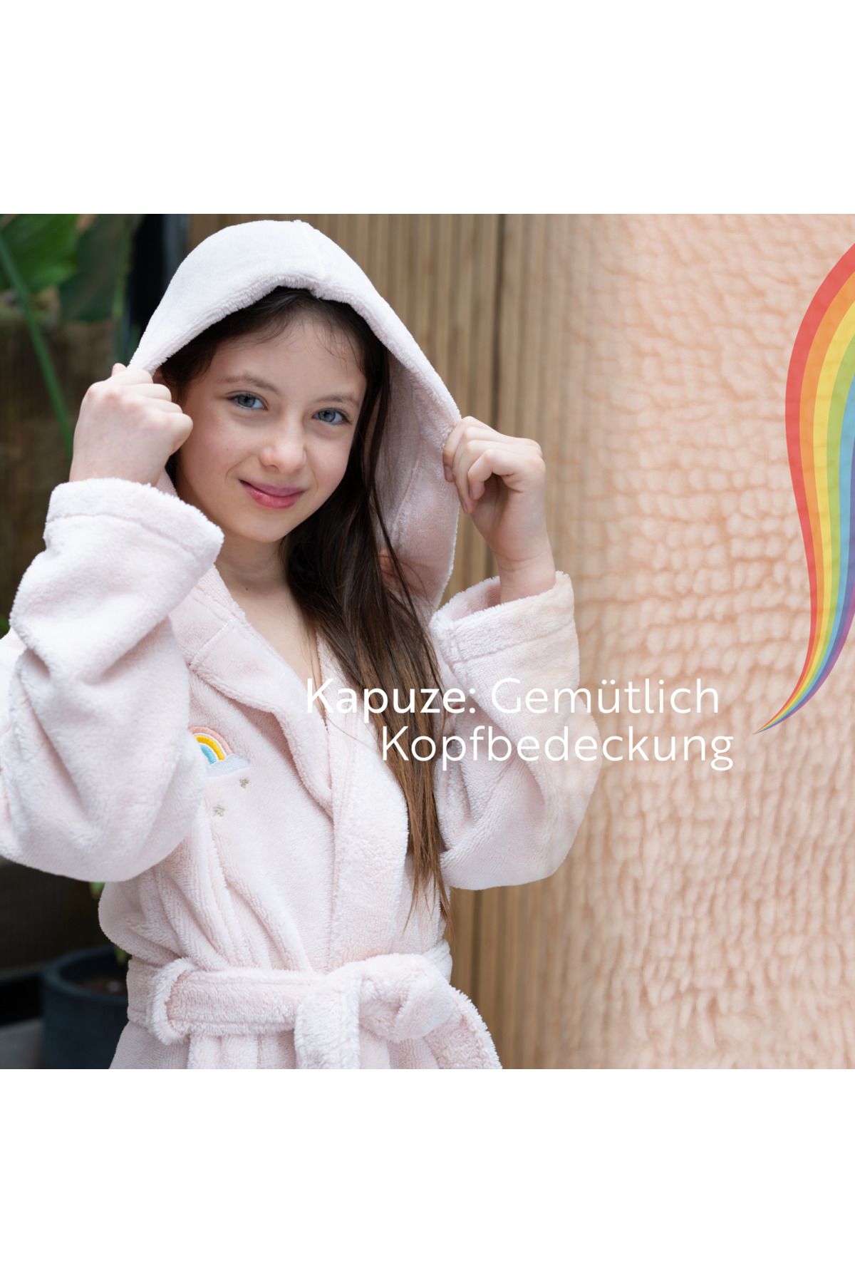 English Home-Bademantel für Kinder, weicher Fleece-Bademantel mit Kapuze für Mädchen und Jungen, Frottee-Bademantel für 5
