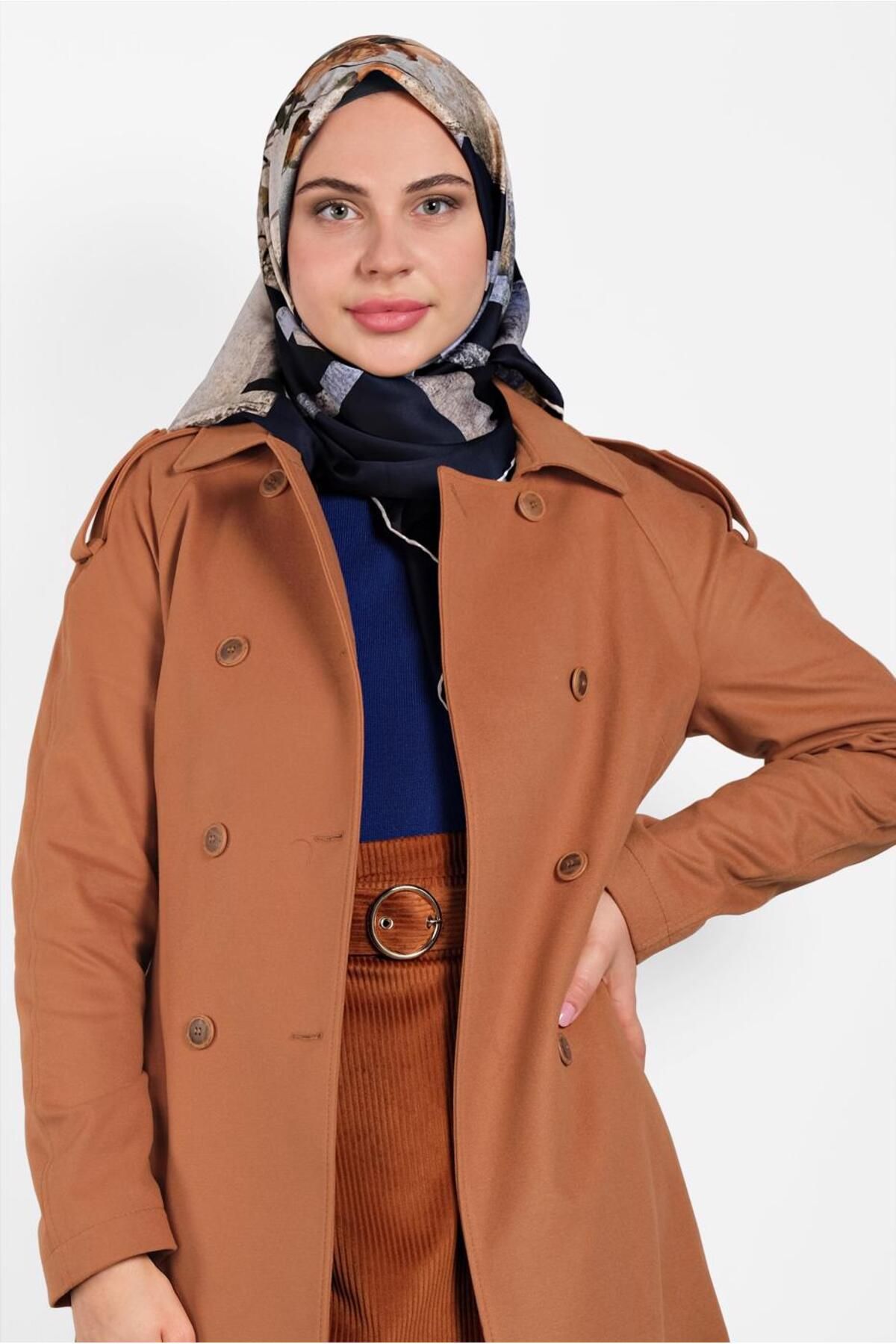 مانتو دونفره کمربند 90044 Alvina