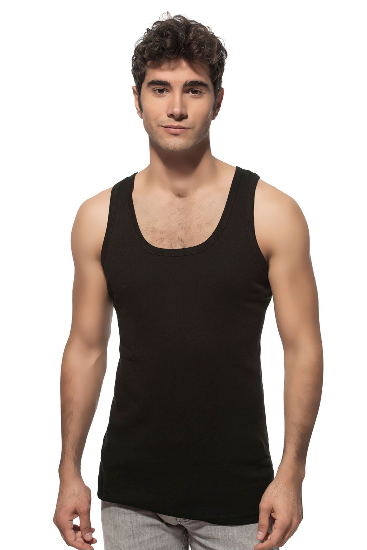 ÖZKAN underwear-Boys Rib Tank Top - Pack of 6, 100% Cotton, Flexible and Comfortable Thick Strap 2