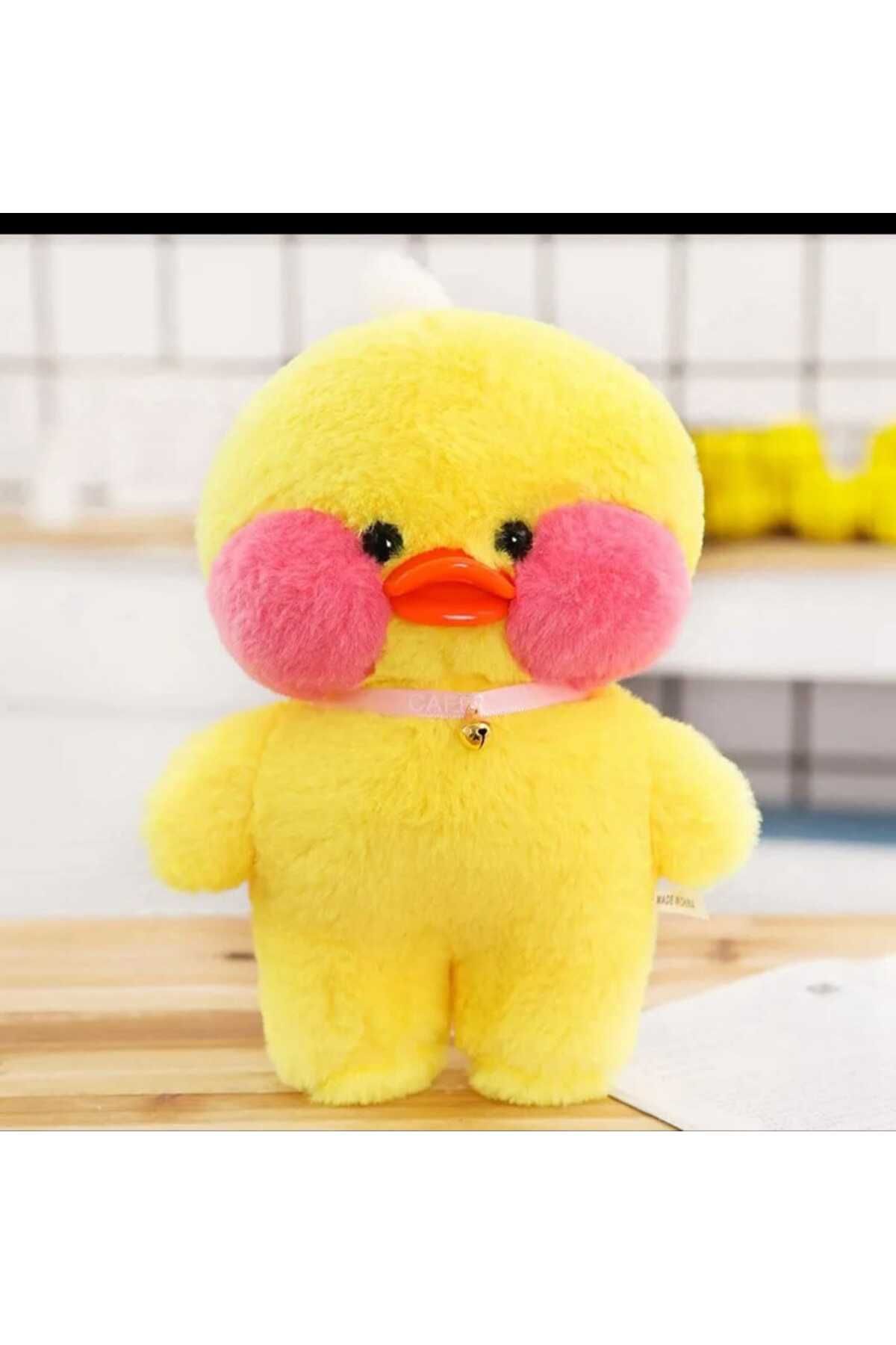 Toyhouse-Tohouse Kawai - 30 cm Yellow Plush Duck with Pink Conbin and Dressed Glasses Toy 4