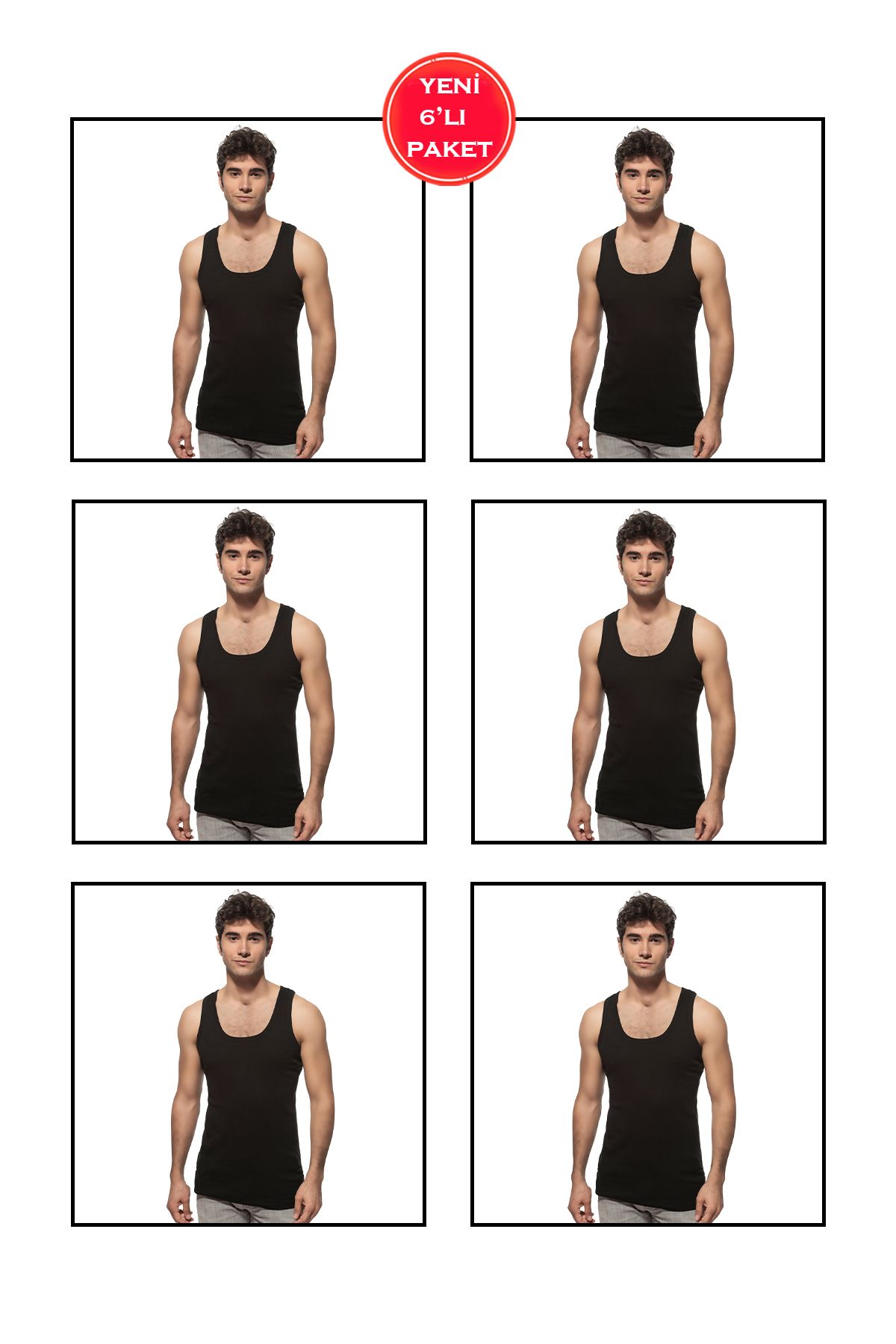 ÖZKAN underwear-Boys Rib Tank Top - Pack of 6, 100% Cotton, Flexible and Comfortable Thick Strap 1