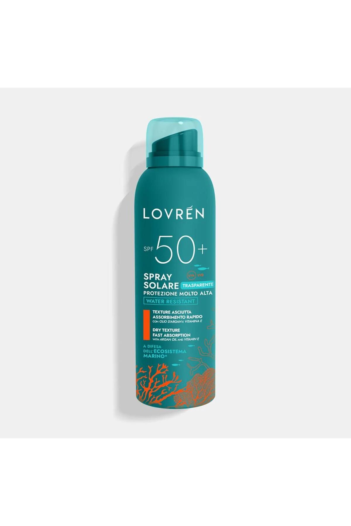 lovren Solaire Sunscreen Very High Protection Face Body Spray SPF50+ Yüz ve Vücut Sprey Güneş Kremi