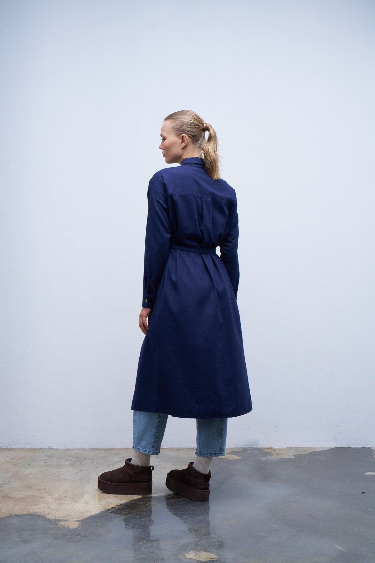 QANU-Navy Blue Belted Shirt 3