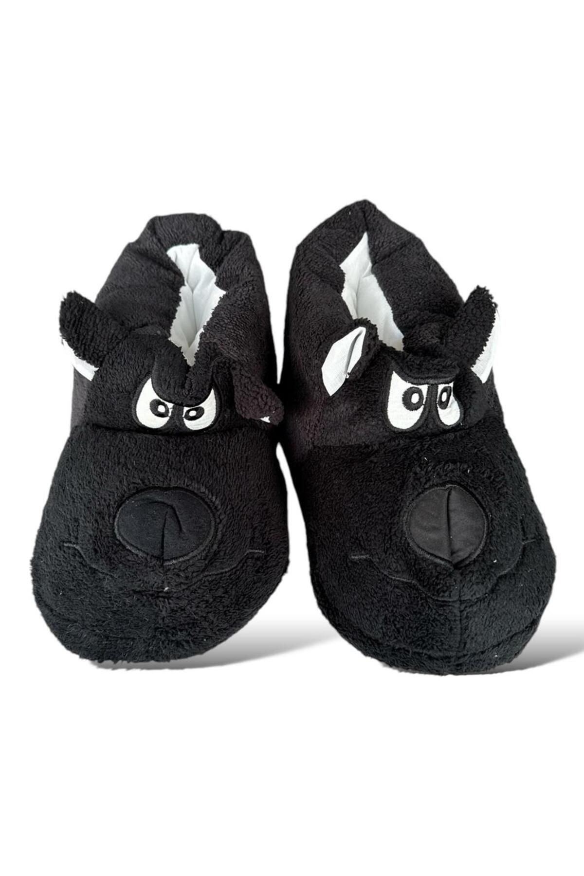 Liger-Black Unisex Slippers - Noiseless Home Shoes 1