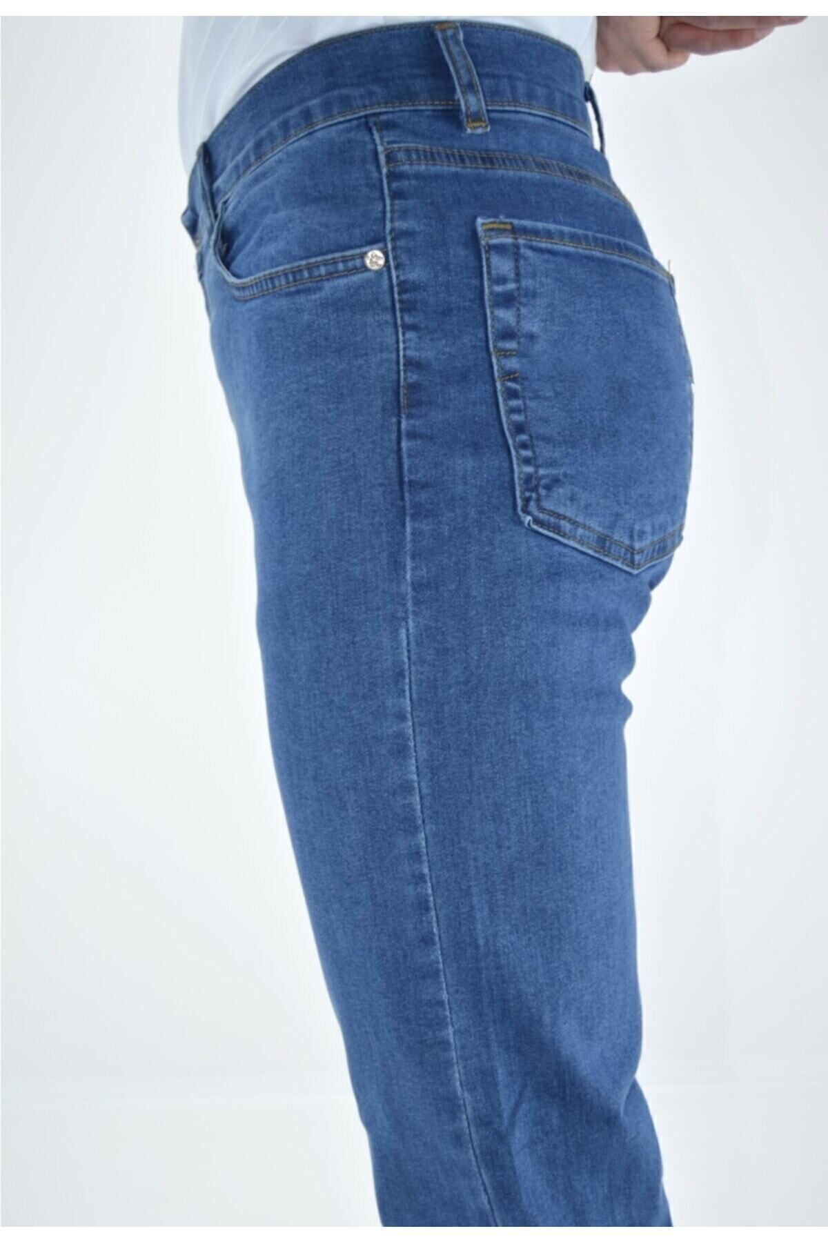 DostumGiyim Siyah Klasik Fit Büyük Beden Bel Normal Paça Erkek Kot Pantolon Likralı Jean görsel 2