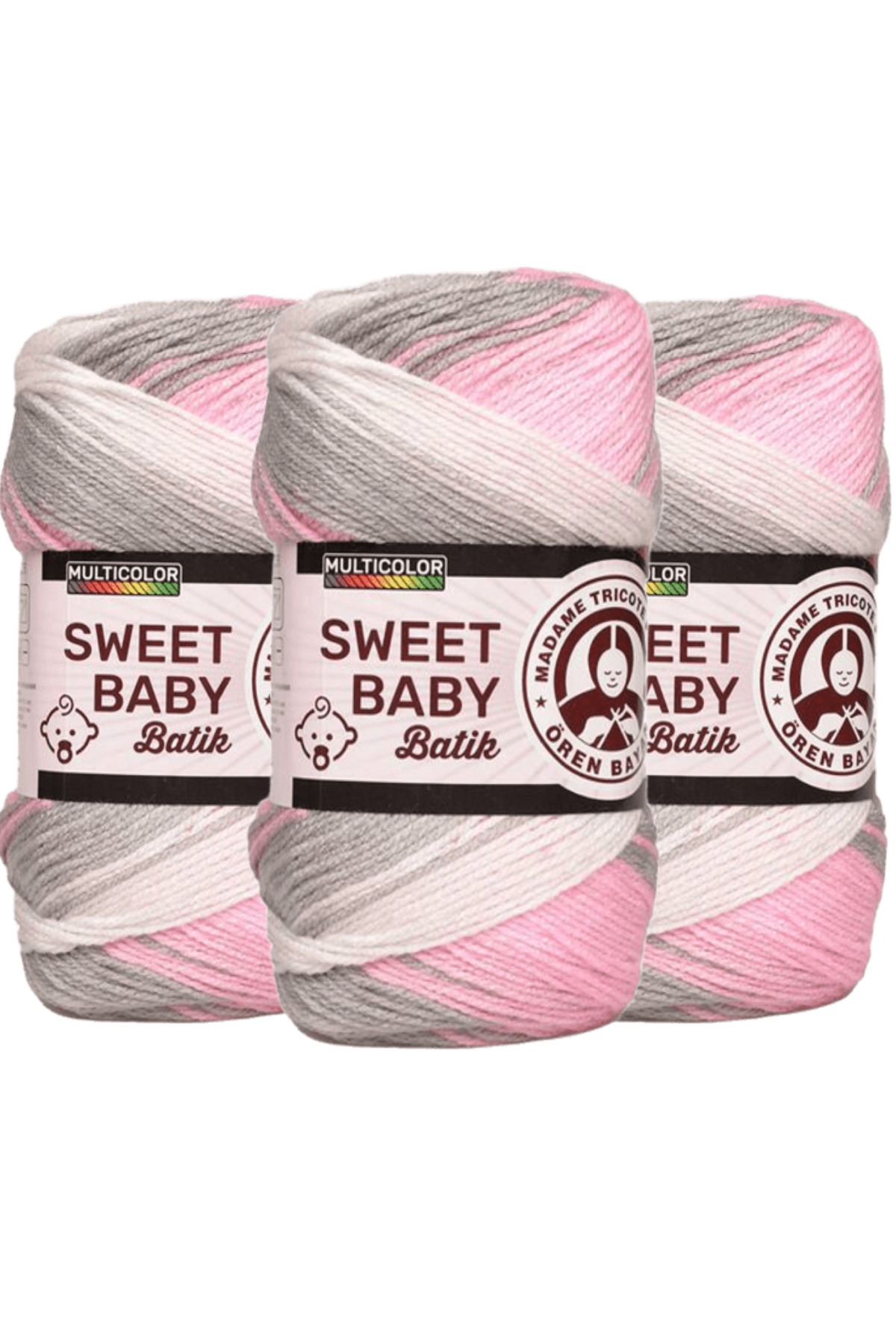 Sweet Baby Batik Hand Knitting Rope 333 3pcs