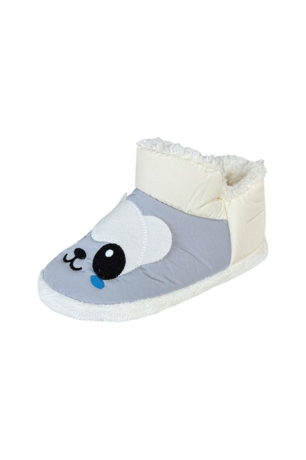 Liger-Grey-White Figured Slippers Home Shoes for Children - Nursery and School Boots 5