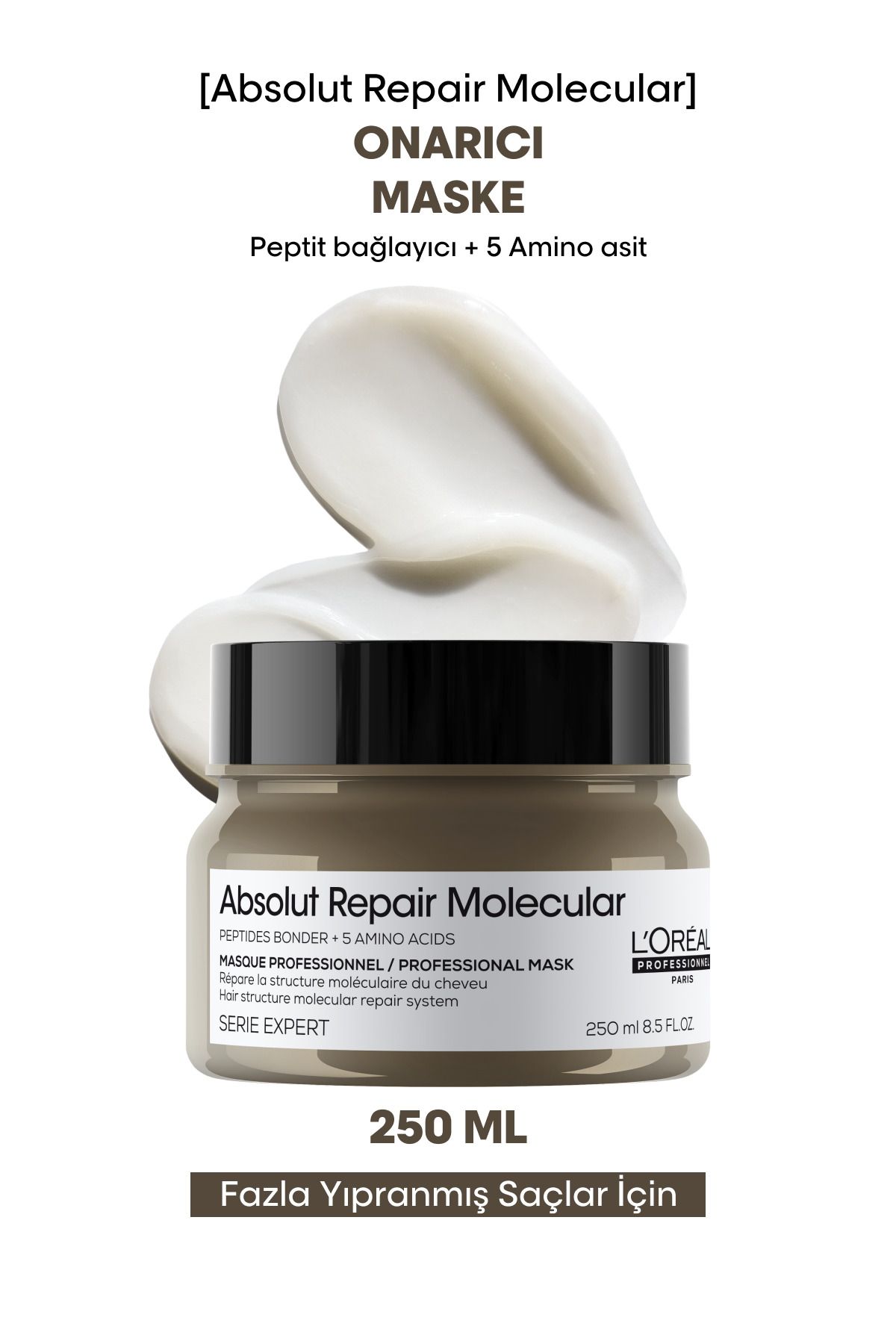 Absolut Repair Molecular Tüm Yıpranmış Saçlar İçin Yoğun Onarıcı Maske 250 ml