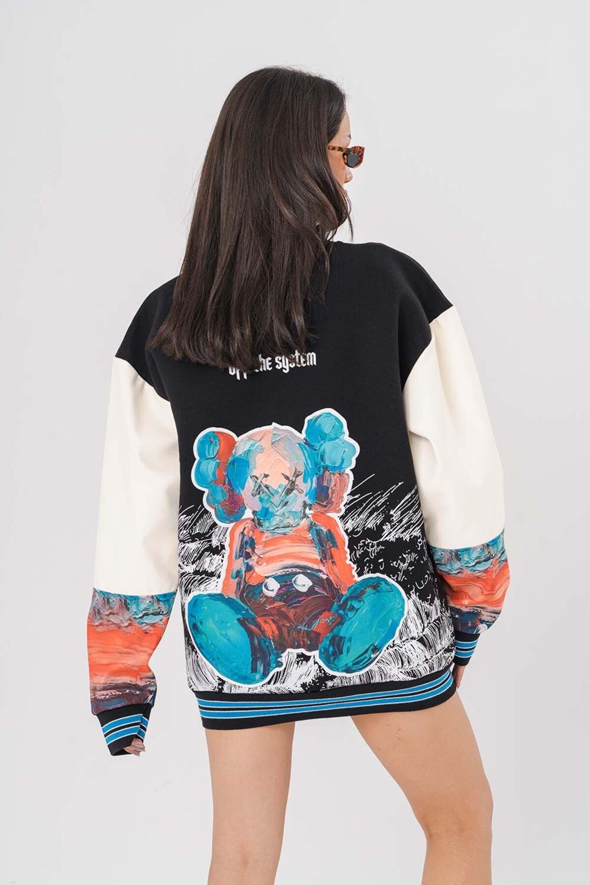 go gang own-Kaws Patch Detailed College Jacket 5