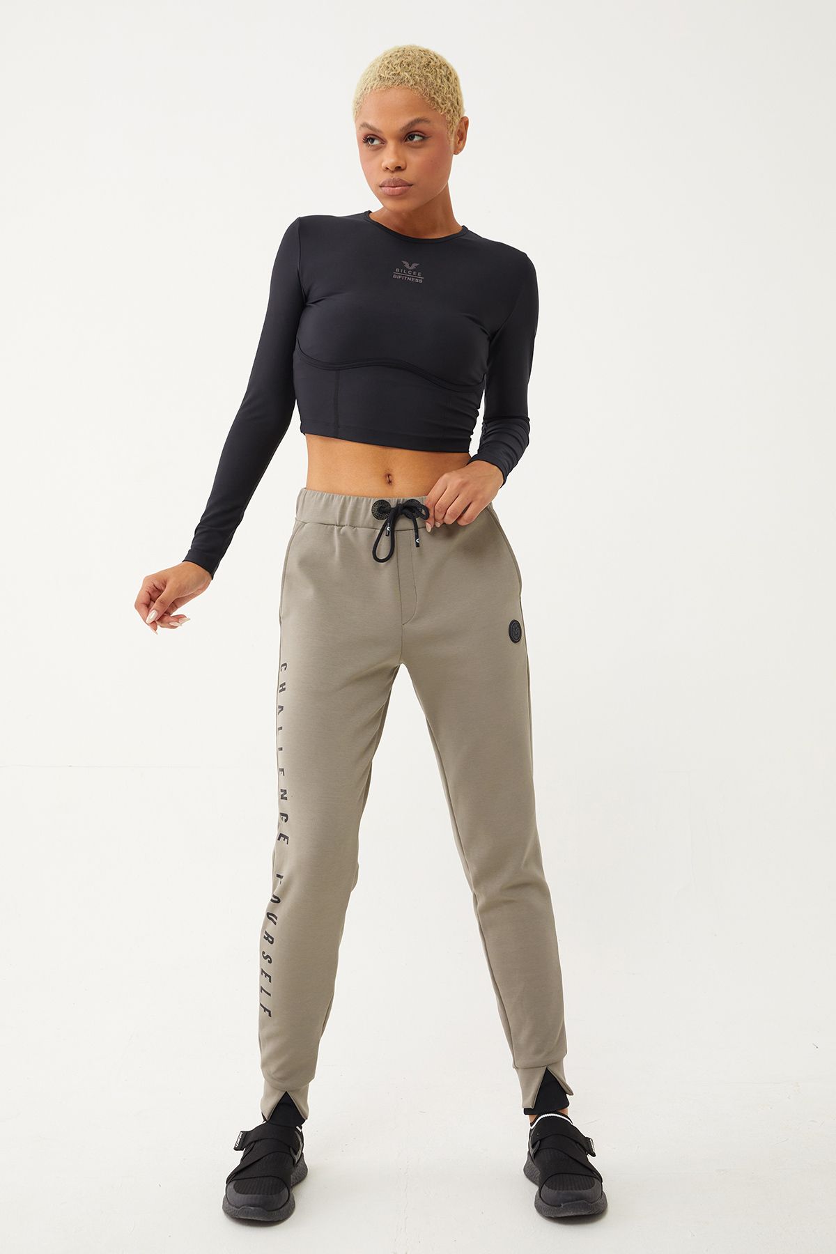 bilcee-Soft Textured Lycra Women's Jogger Sweatpants - Pockets, Fashion, Casual and Sports 1589 4