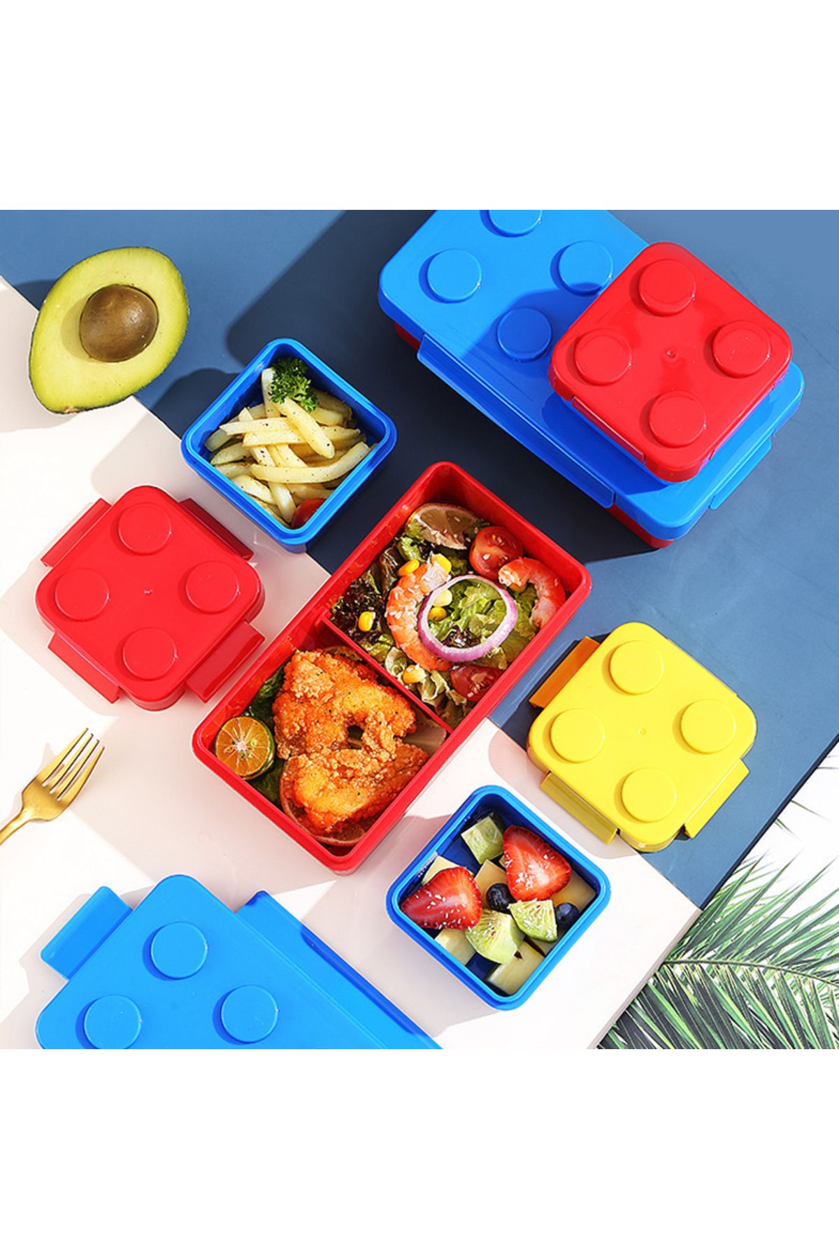 Choice-Lunch Box Diy Building Block Lunch Box Modular Building Blocks For Children Student Building Block B 4