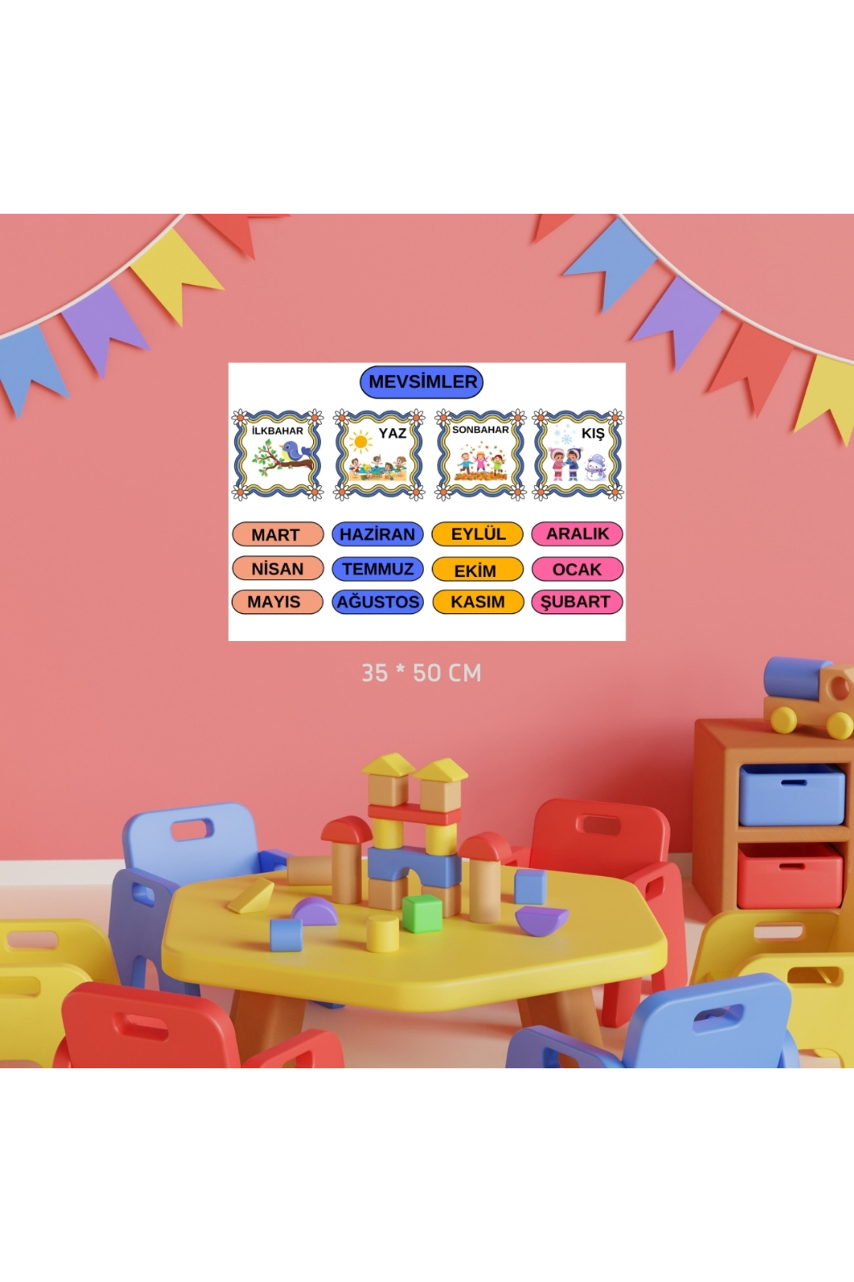 تابلوی آموزشی فصلی چاپ بریستول ۳۵×۵۰ سانتیمتر - ۰۳