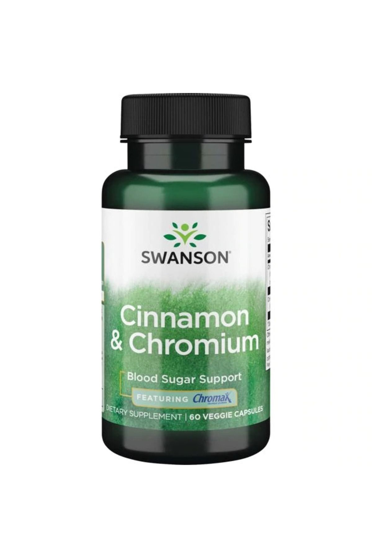 SWANSON-Cinnamon And Chromium Featuring Chromax , 60 Veggie Capsules 1