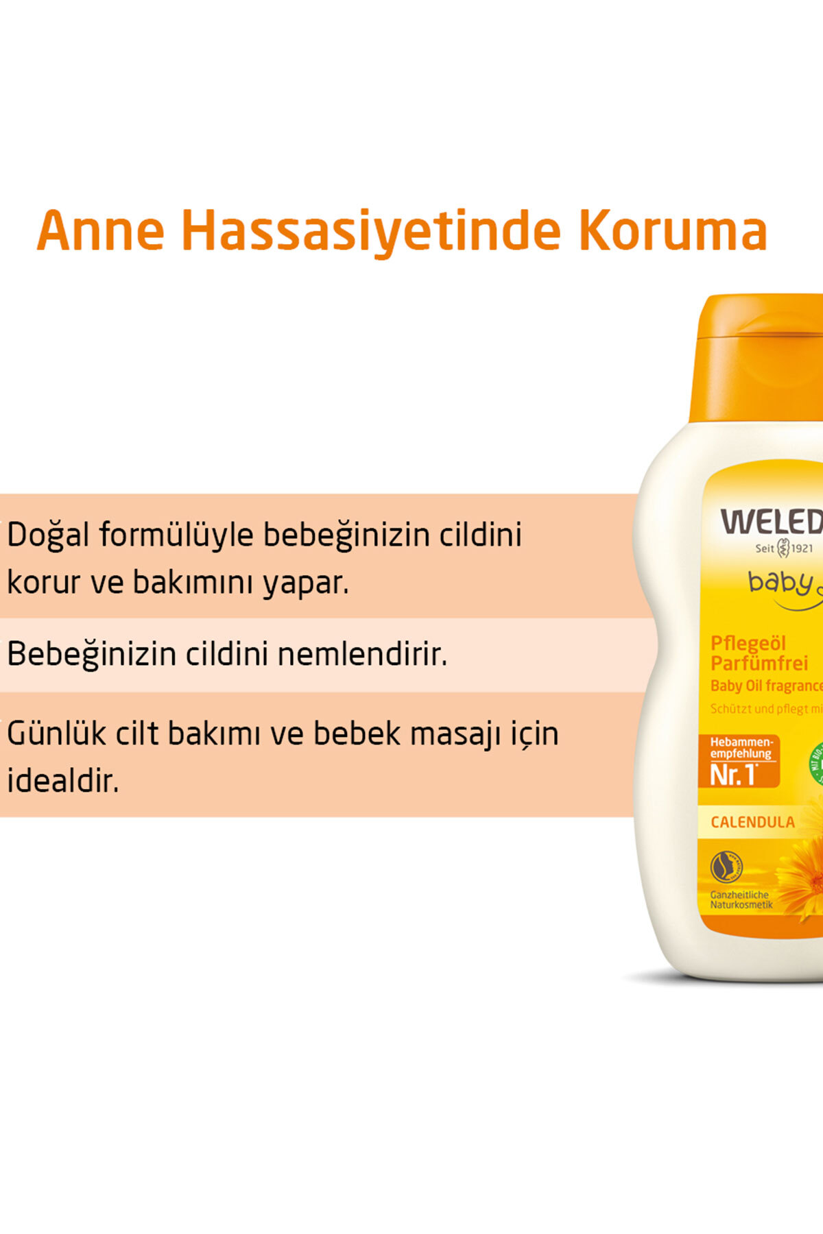 Weleda Calendula Organik Bebek Yağı 200 ml Parfümsüz fotoğrafı 2 (önizleme)
