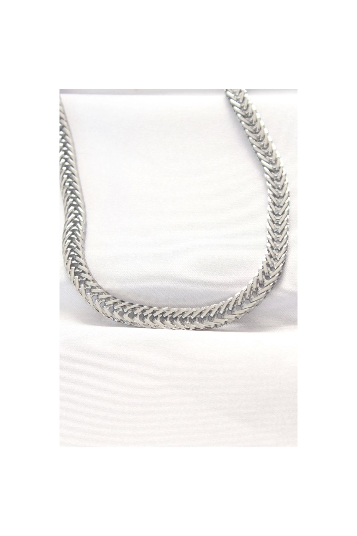 Narnuga 316L Çelik Silver Renk Balık Sırtı Zincir Kolye - TJ-BKO8530