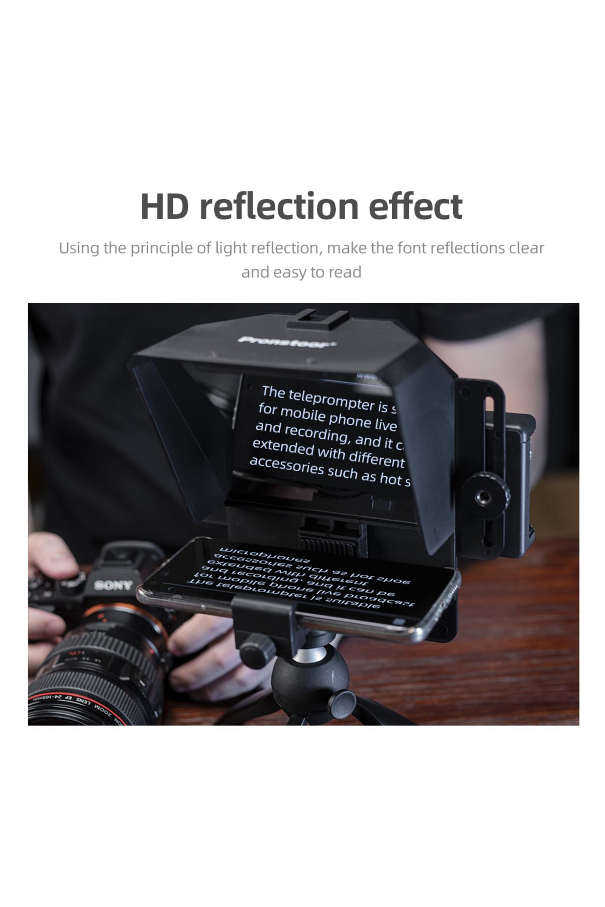AMBITFUL-Phone and DSLR Recording Mini Teleprompter Portable Inscriber Mobile Teleprompter Artifact Video ... 5