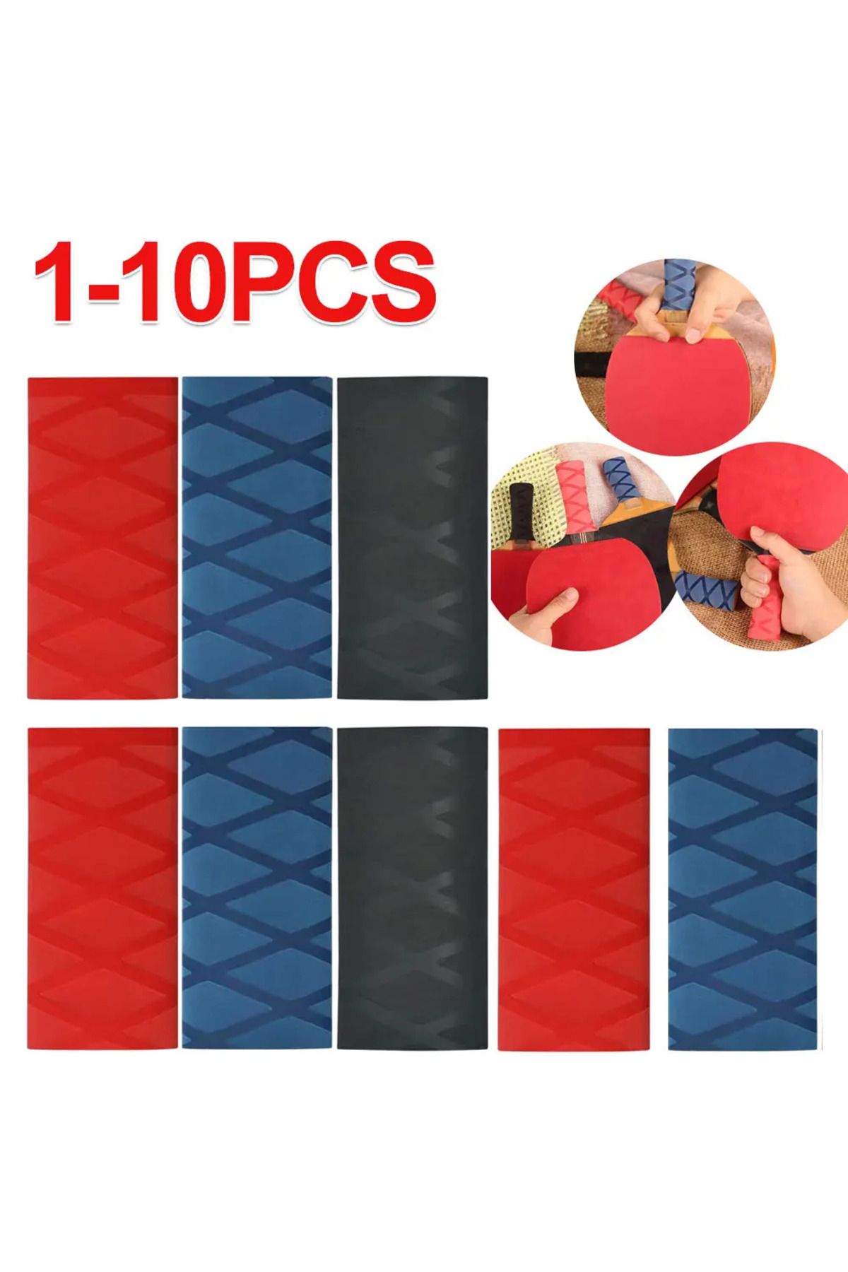 HUAN-Qzta-1-10pcs Table Tennis Rackets Handle Tape Heat-shrinkable Ping Pong Bat Grips Sweatband Comfortabl... 2