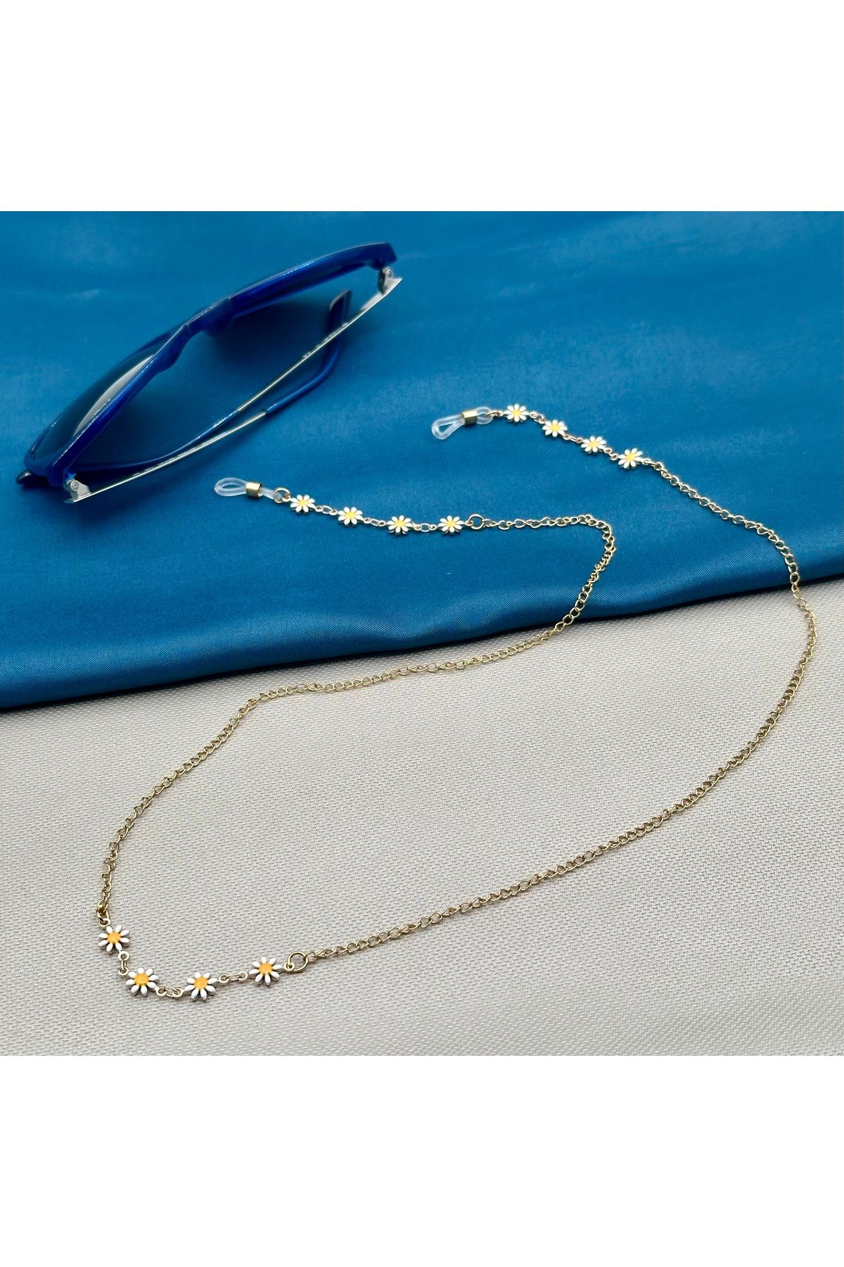 Opia Takı & Aksesuar-Steel Daisy Glasses Lanyard 4