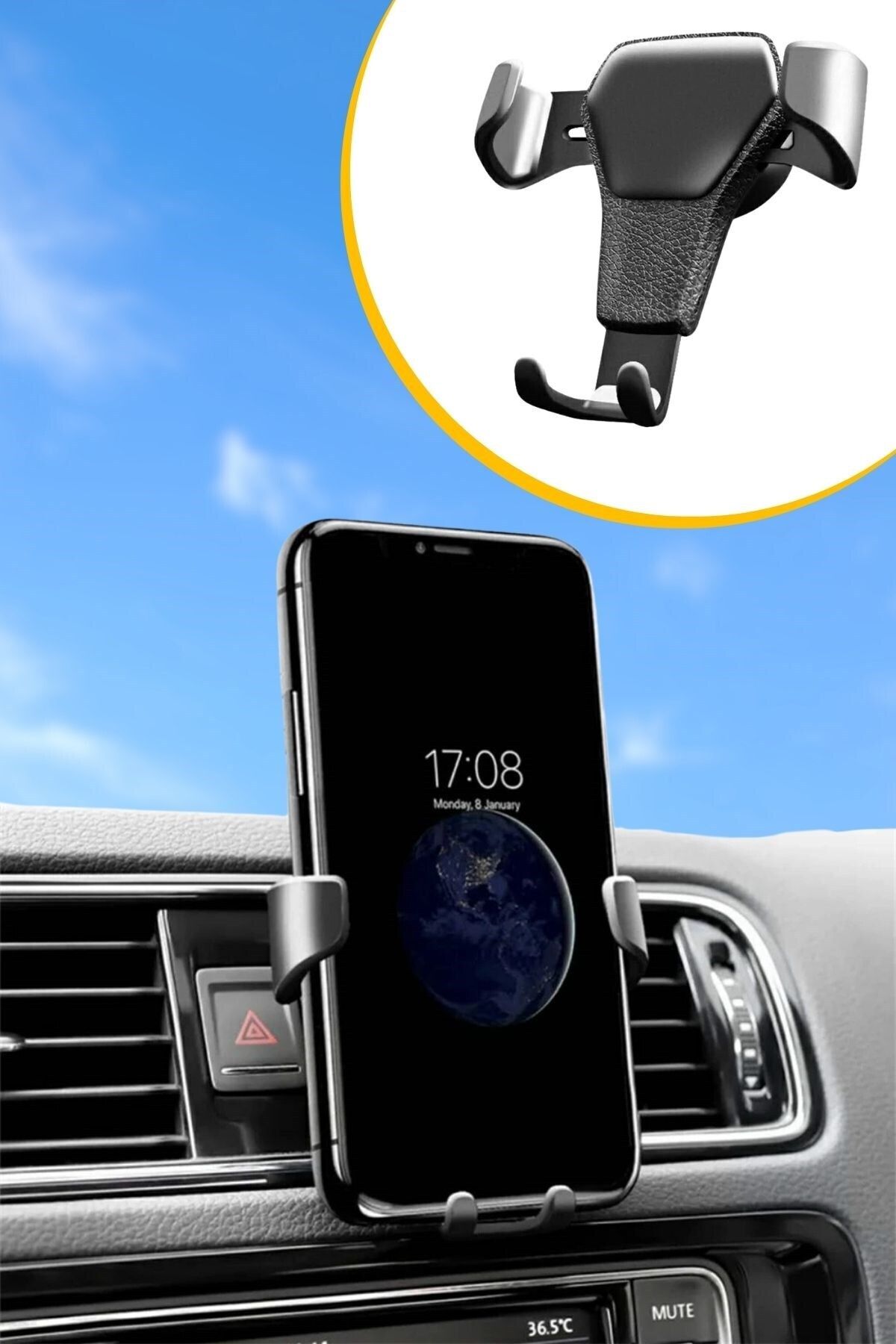 yenitoptan Araç İçi Klima Izgarasına Takılabilen Plastik Oto Telefon Tutucu Gravity