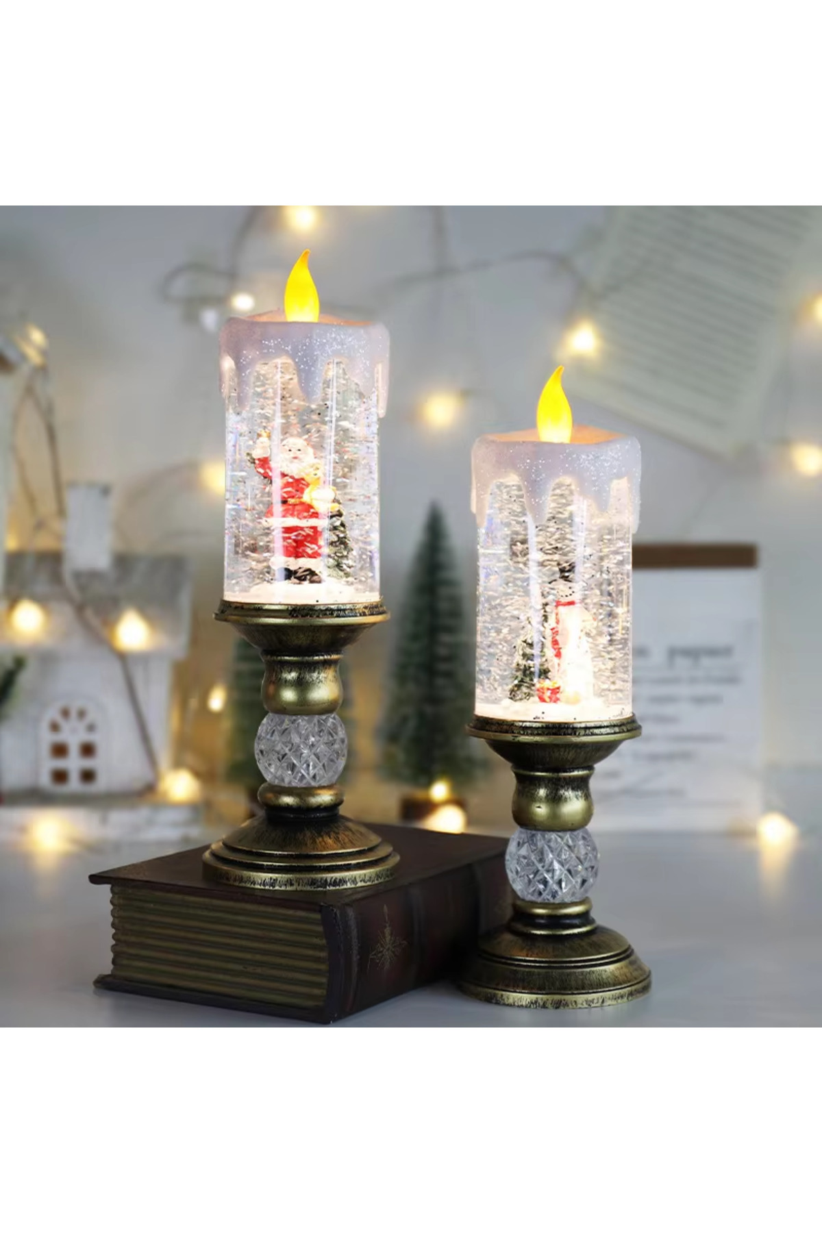 Choice Christmas Decorations LED Candle Lights Dreamy Snowflake Music