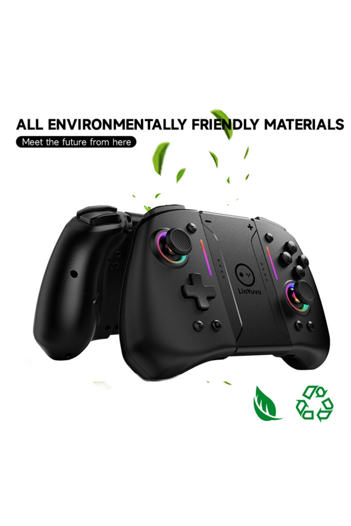 POWKIDDY-LinYuvo KS42 Meteor Light Wireless Joy-pad with 8 Color RGB Lights for Switch/Lite/OLED, with Pro... 4