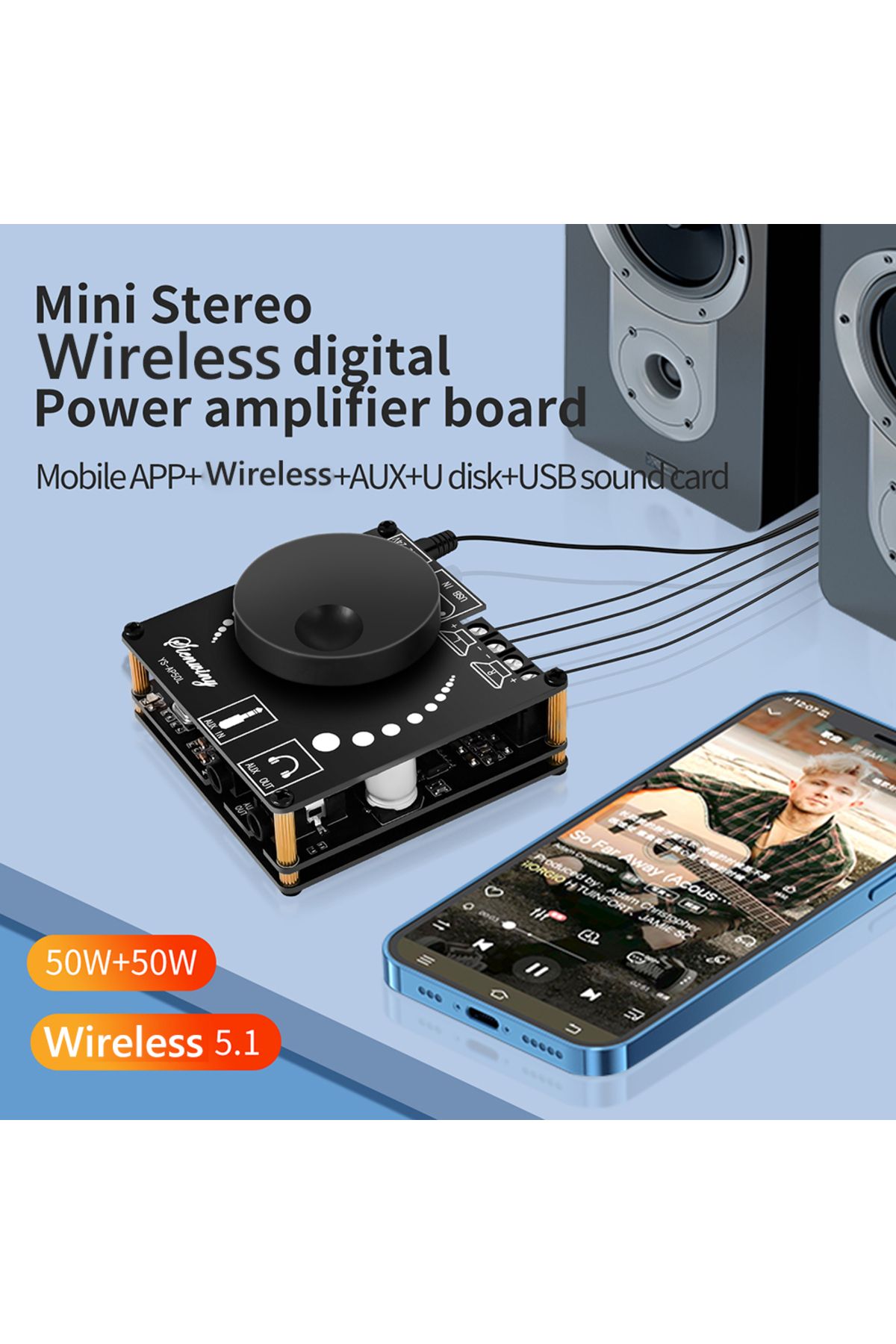 VAKIND-Ys-ap50l digital power audio amplifier board cs8673e audio power amplifier bluetooth-compatible 5... 6