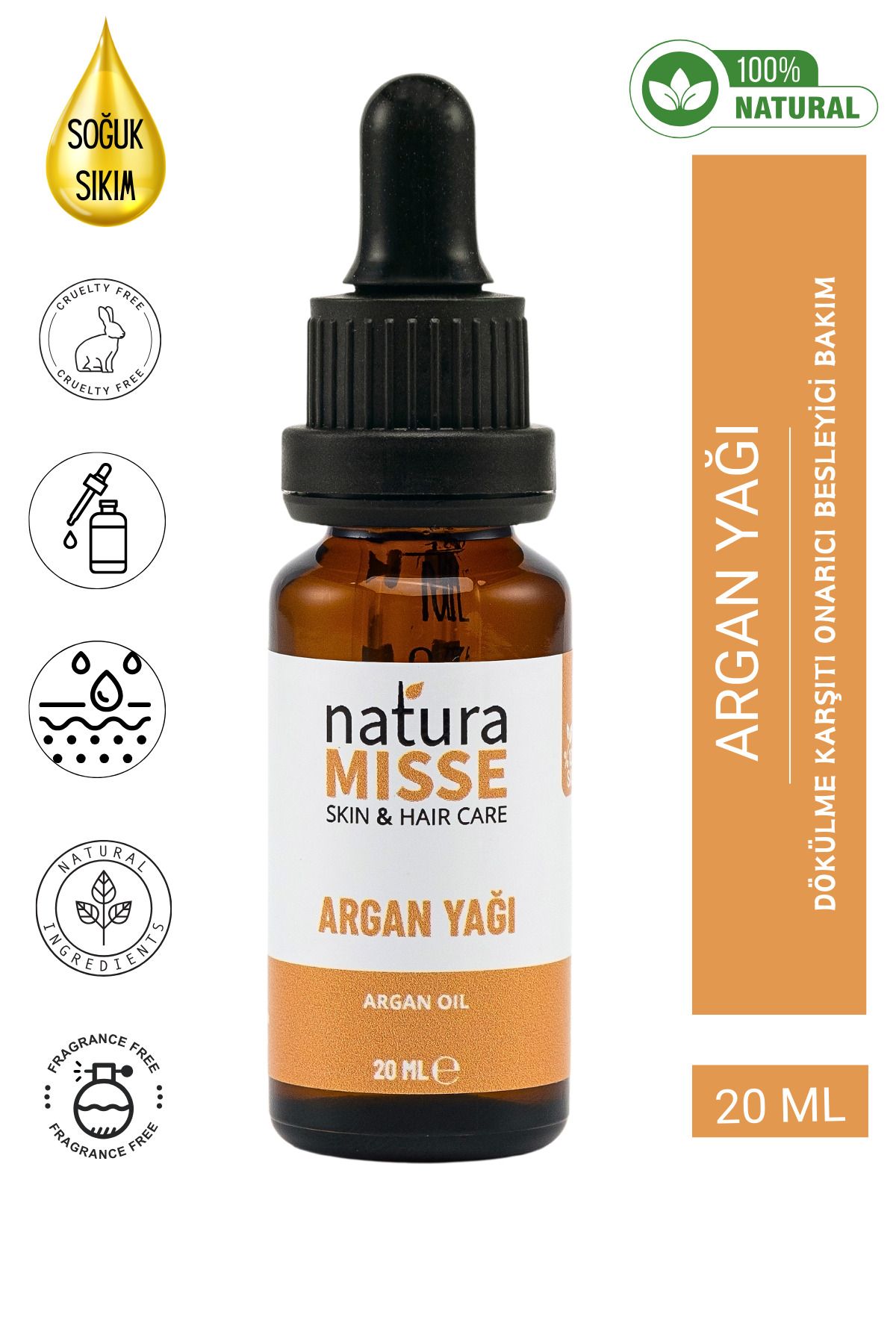 NaturaMisse-20 ml Argan Oil - Cold Pressed Pure 1