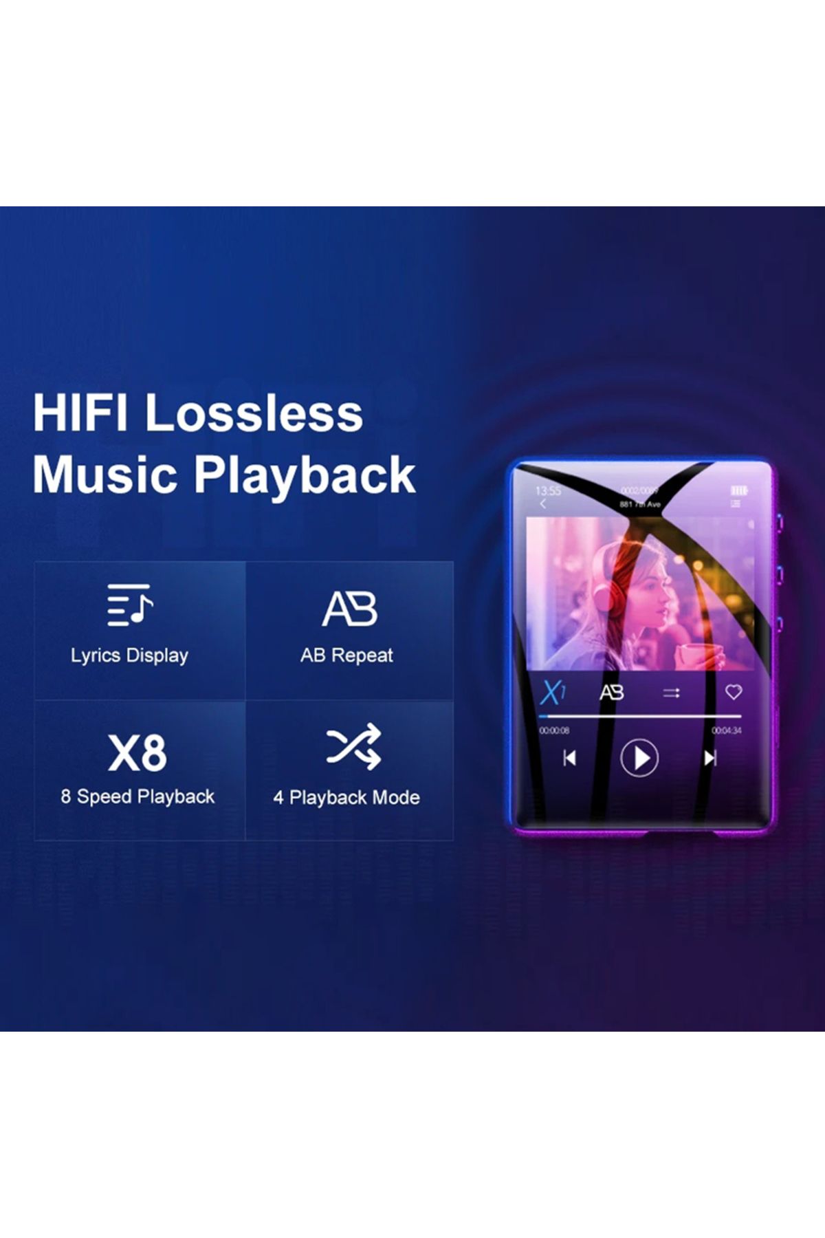 Choice-2.4-Inch Touchscreen Bluetooth 5.0 MP3 Player With Speaker/FM Radio/Recorder/E-book/Picture High ... 7