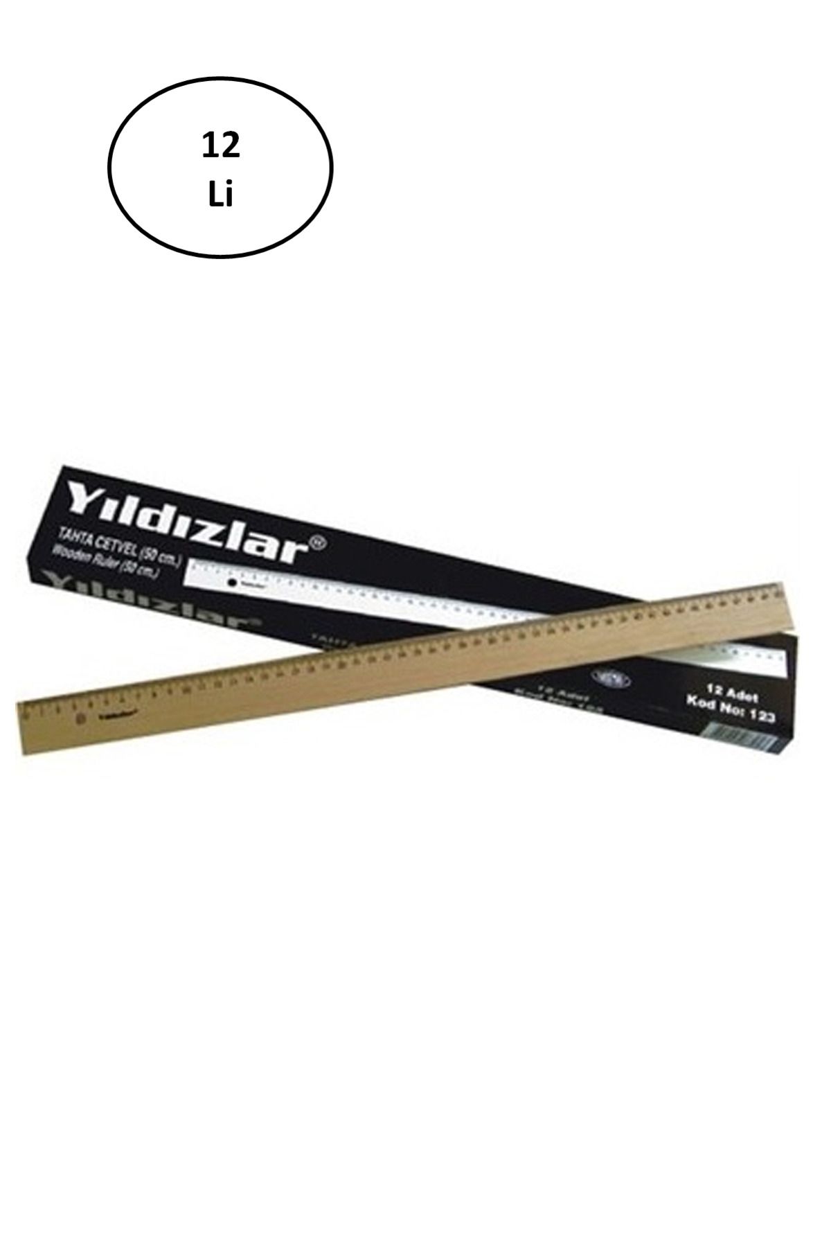 Mustore Yıldızlar 50 Cm Tahta Cetvel 24'lü