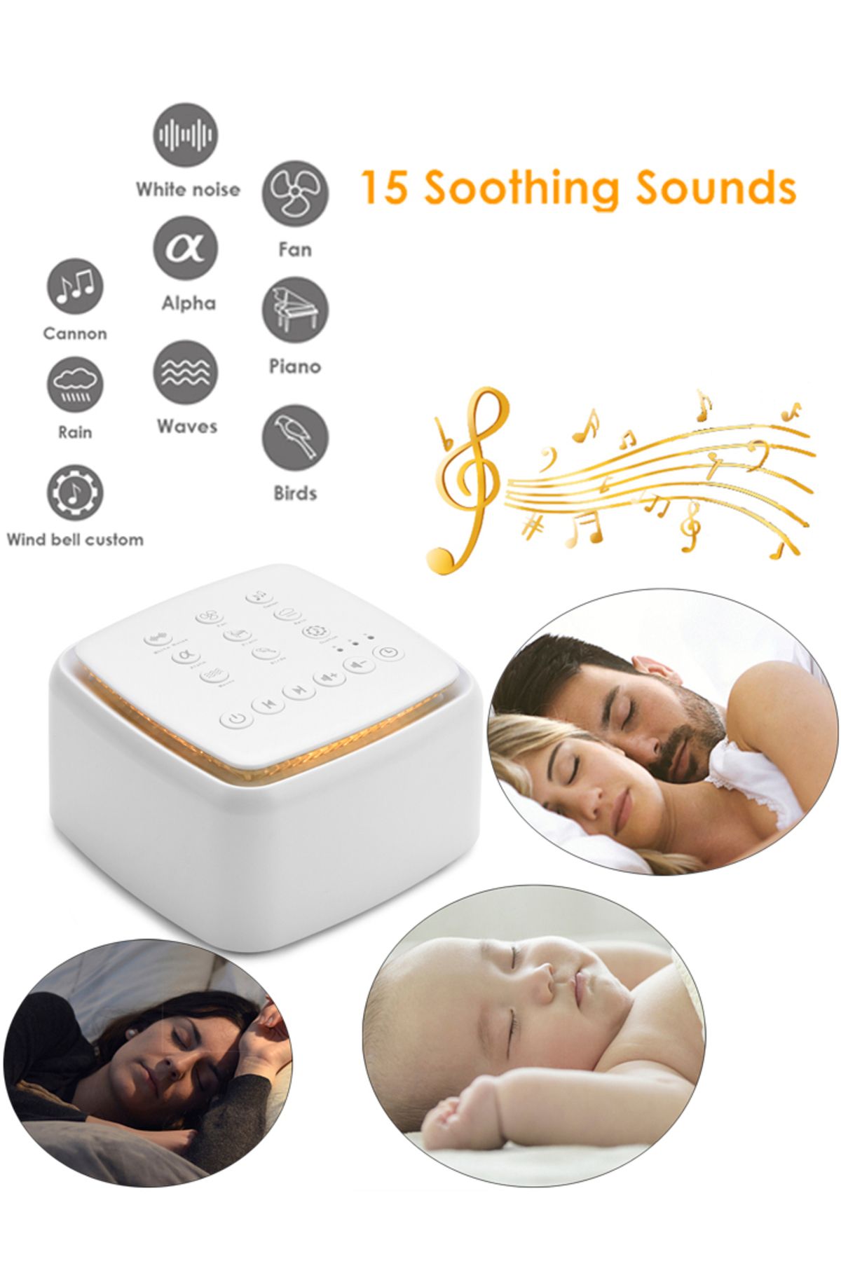Choice-White Noise Machine Type-c Rechargeable Timed Shutdown Sleep Sound Machine For Sleeping  Relaxati... 8